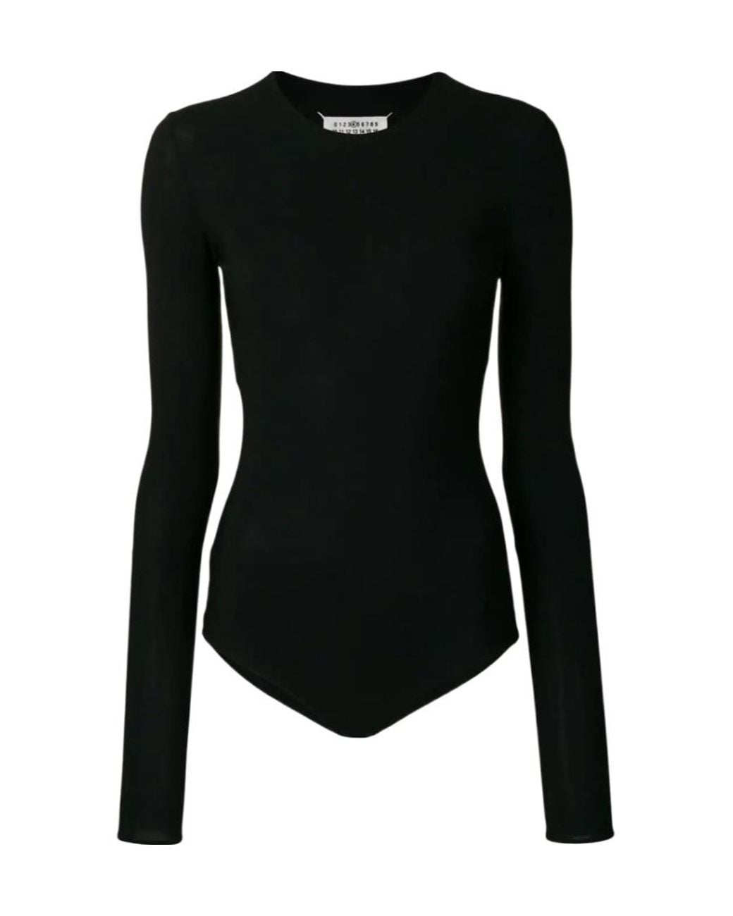 Maison Margiela Black Long-Sleeved Jersey Bodysuit