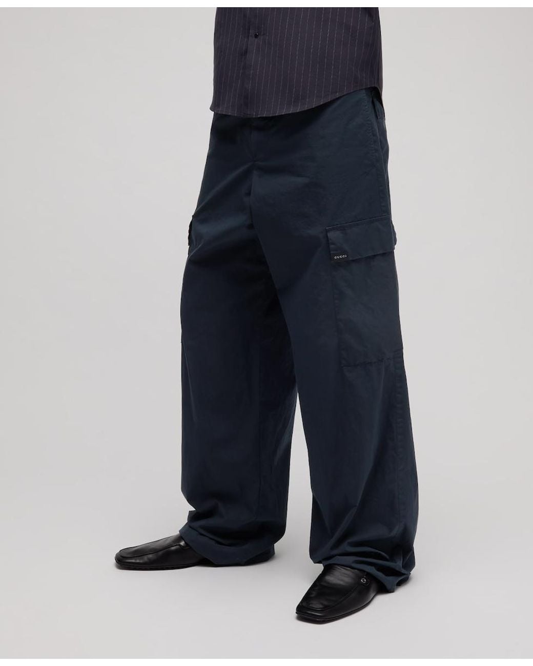 Gucci Blue Drawstring Cargo Pants for men