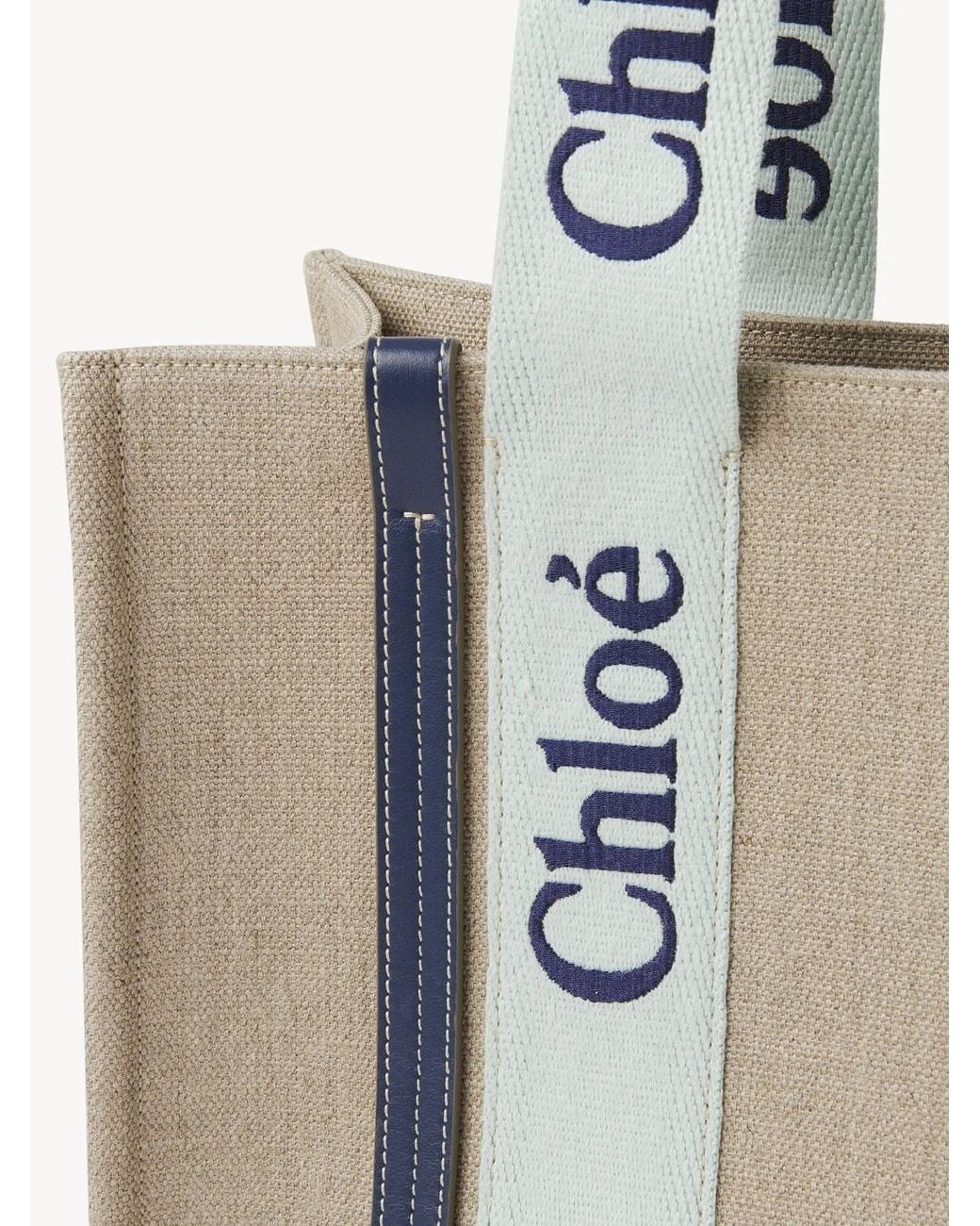 Chloé White Medium Woody Tote Bag