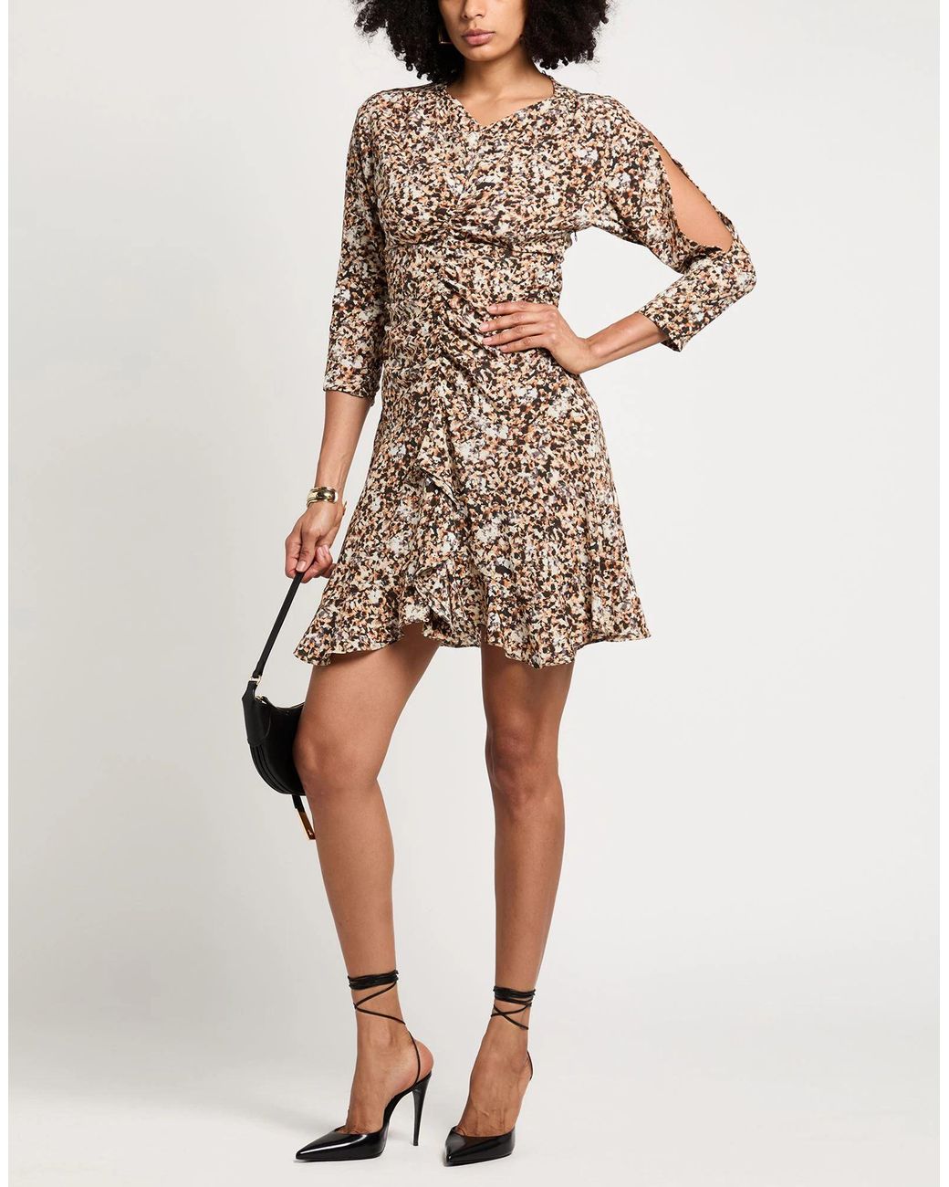 Isabel Marant Natural Mini Dress Silk, Elastane
