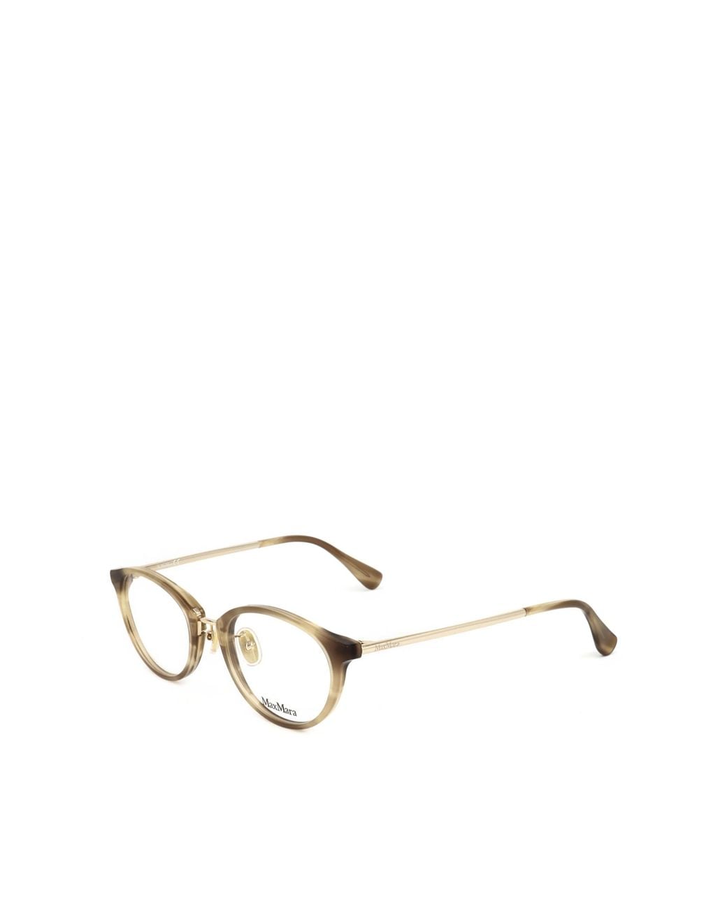 Max Mara Metallic Round Frame Glasses