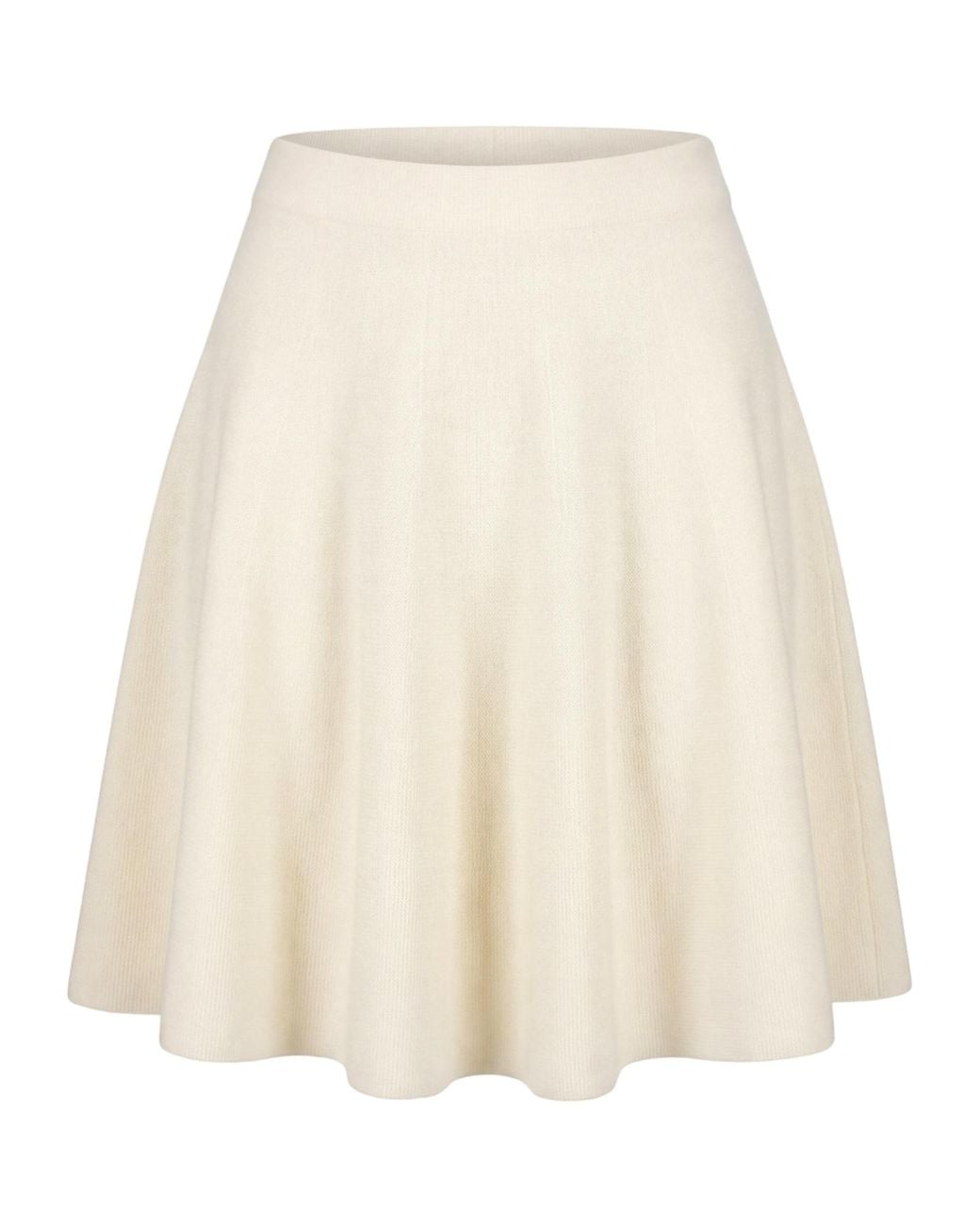 Lisa Yang Natural Going To Wheel Flared Knitted Skirt
