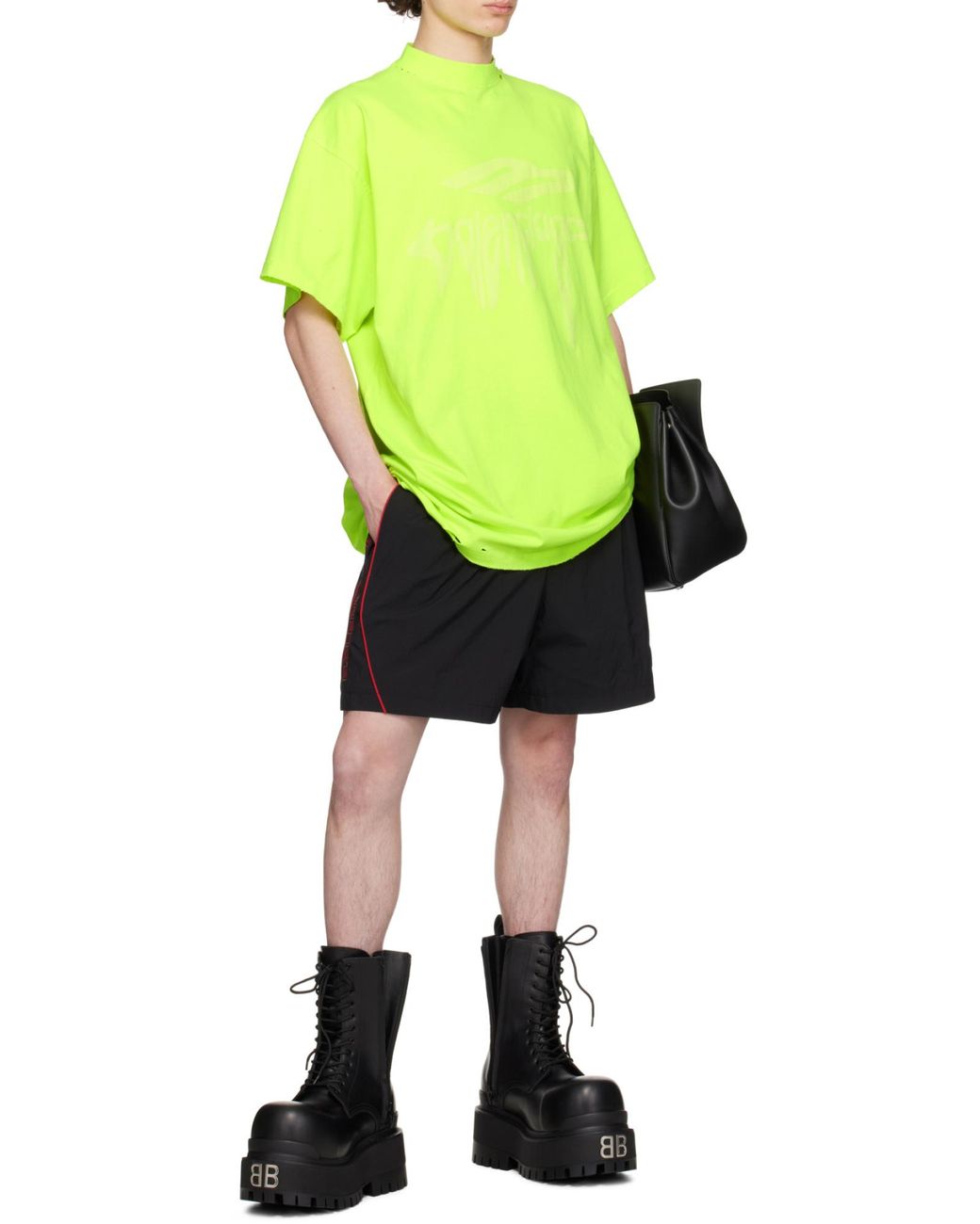 Balenciaga Yellow 3B Liquefied Oversized T-Shirt for men