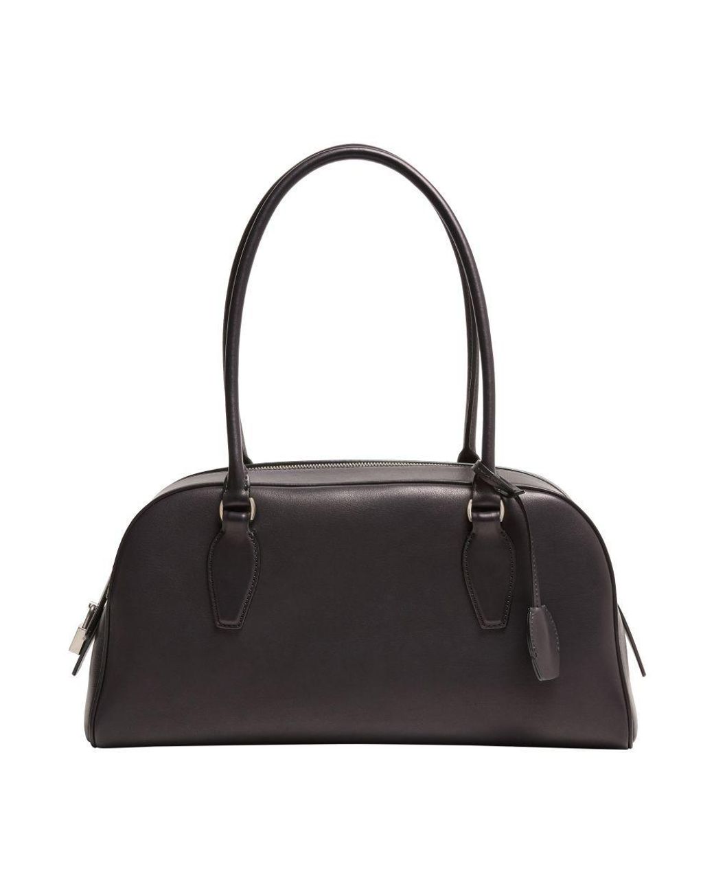 The Row Black E/W India Leather Shoulder Bag