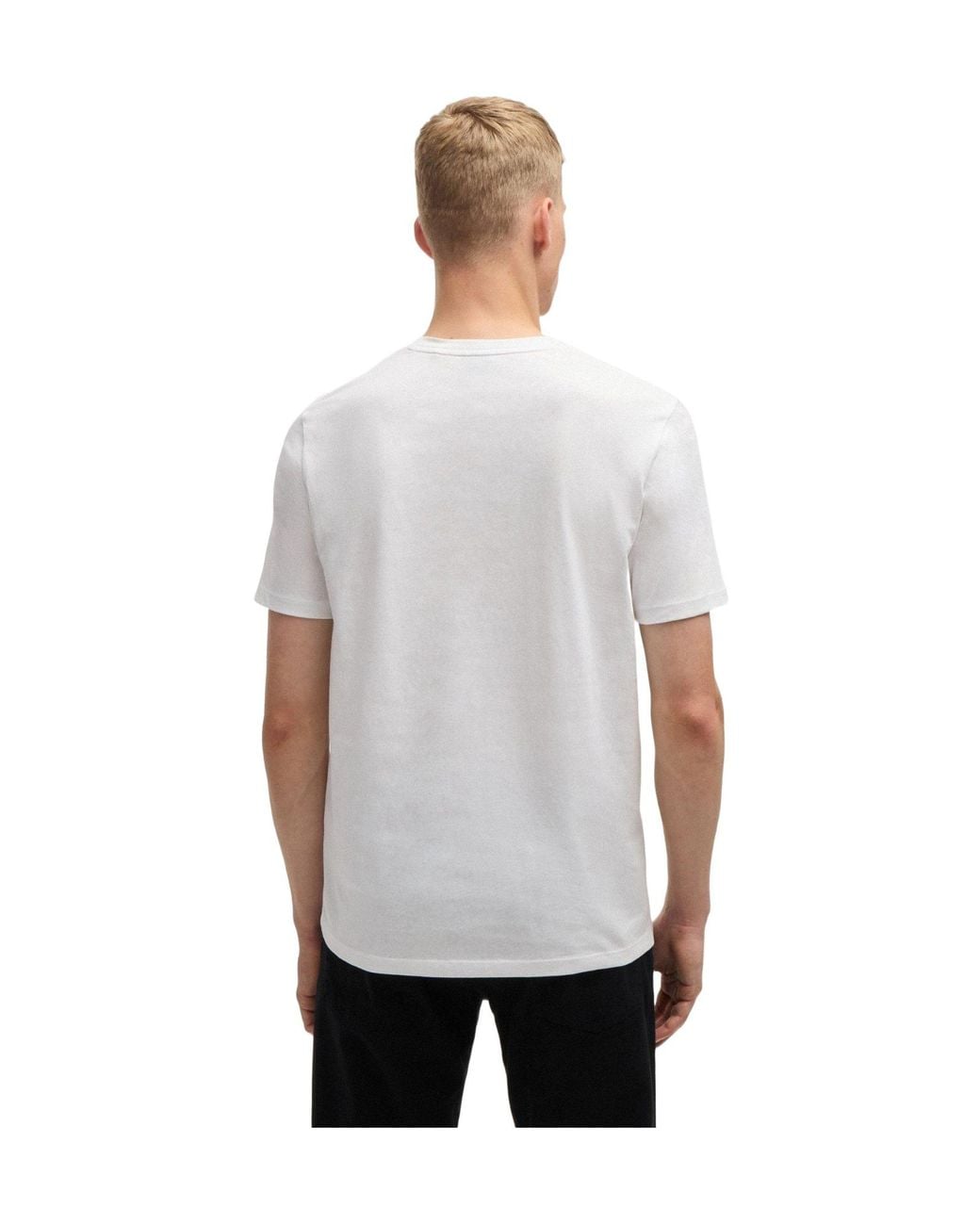 Boss White Solid Color T-Shirt for men