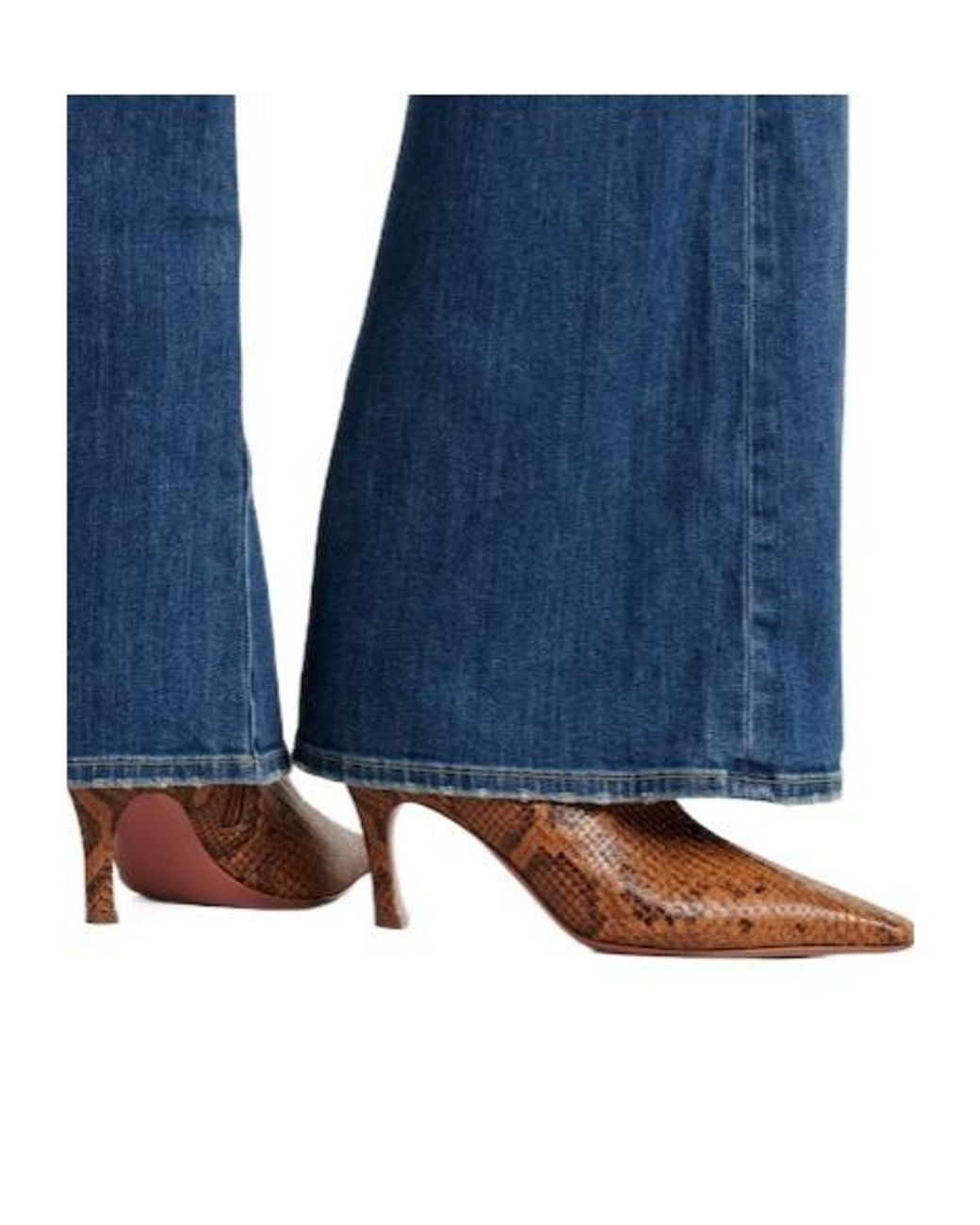 AMINA MUADDI Brown Snake-Effect Leather Ankle Boots