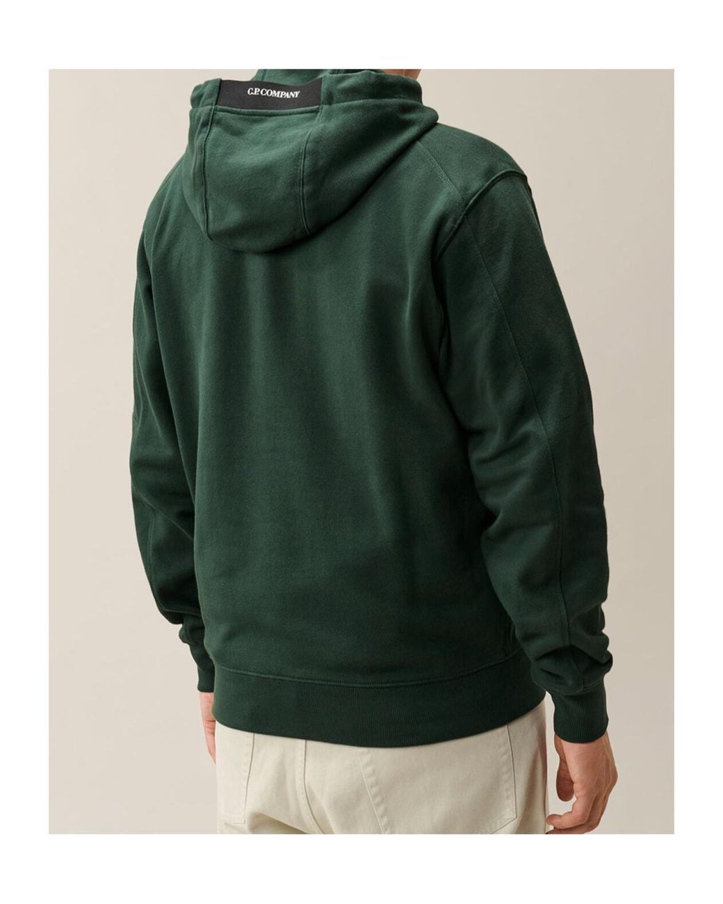 C P Company Green Lens Pocket Hoodie for men