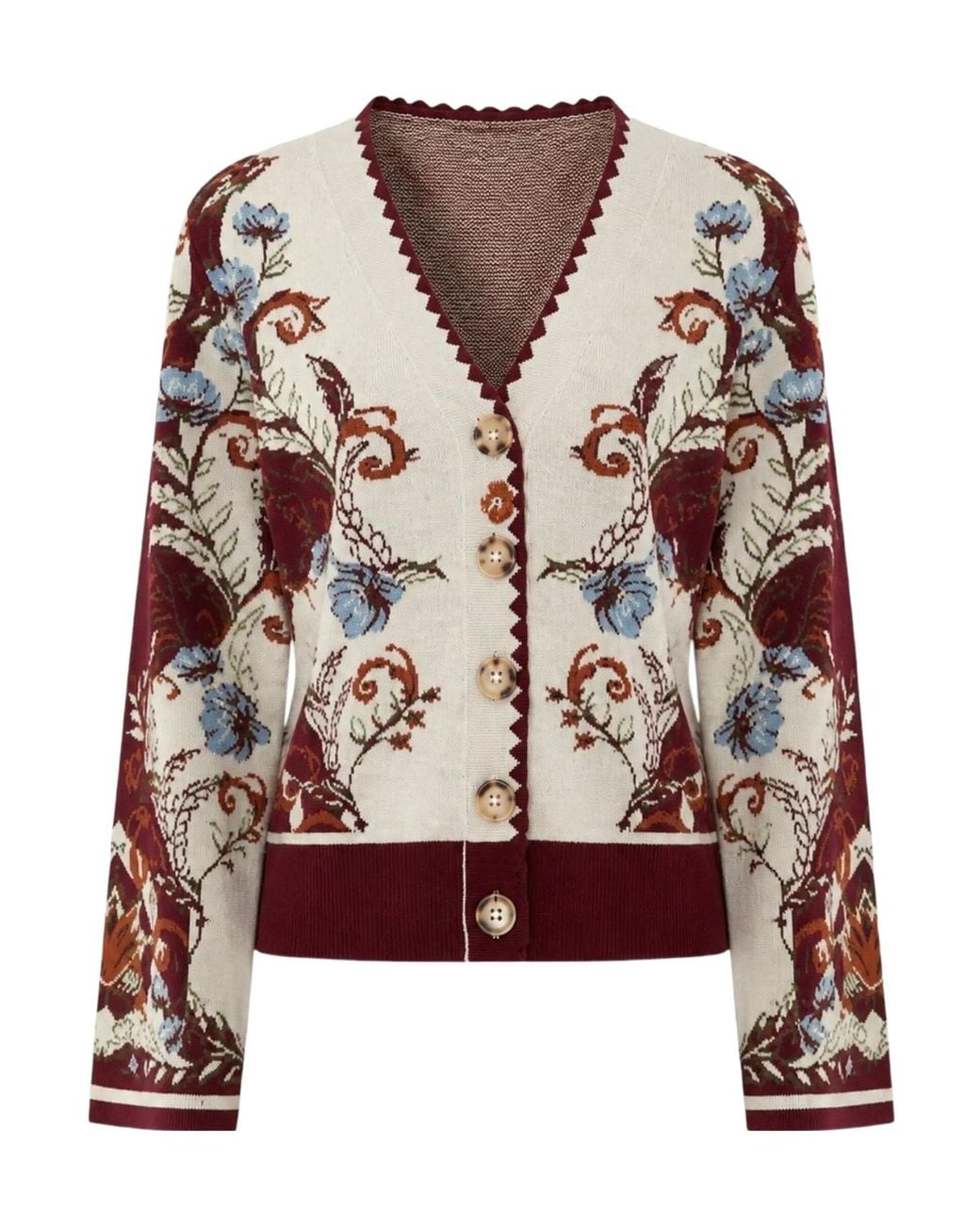 Farm Rio Brown Long-Sleeve Knit Cardigan