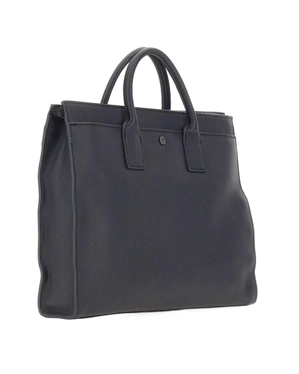 Gianni Chiarini Black Zip-Top Pocket Tote Bag