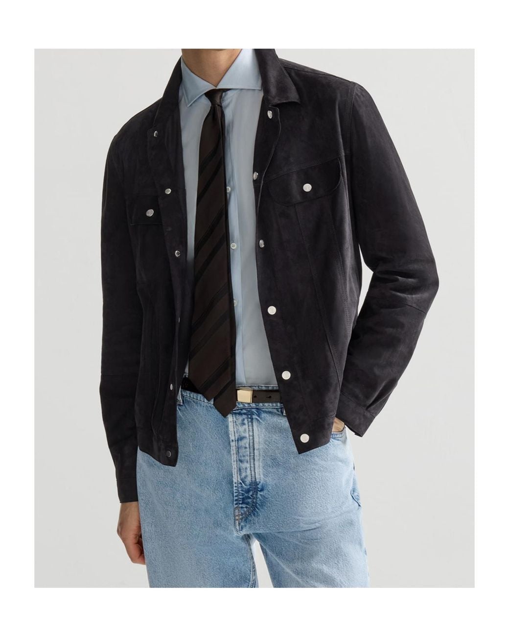 Brunello Cucinelli Black Long Sleeve Buttoned Jacket for men