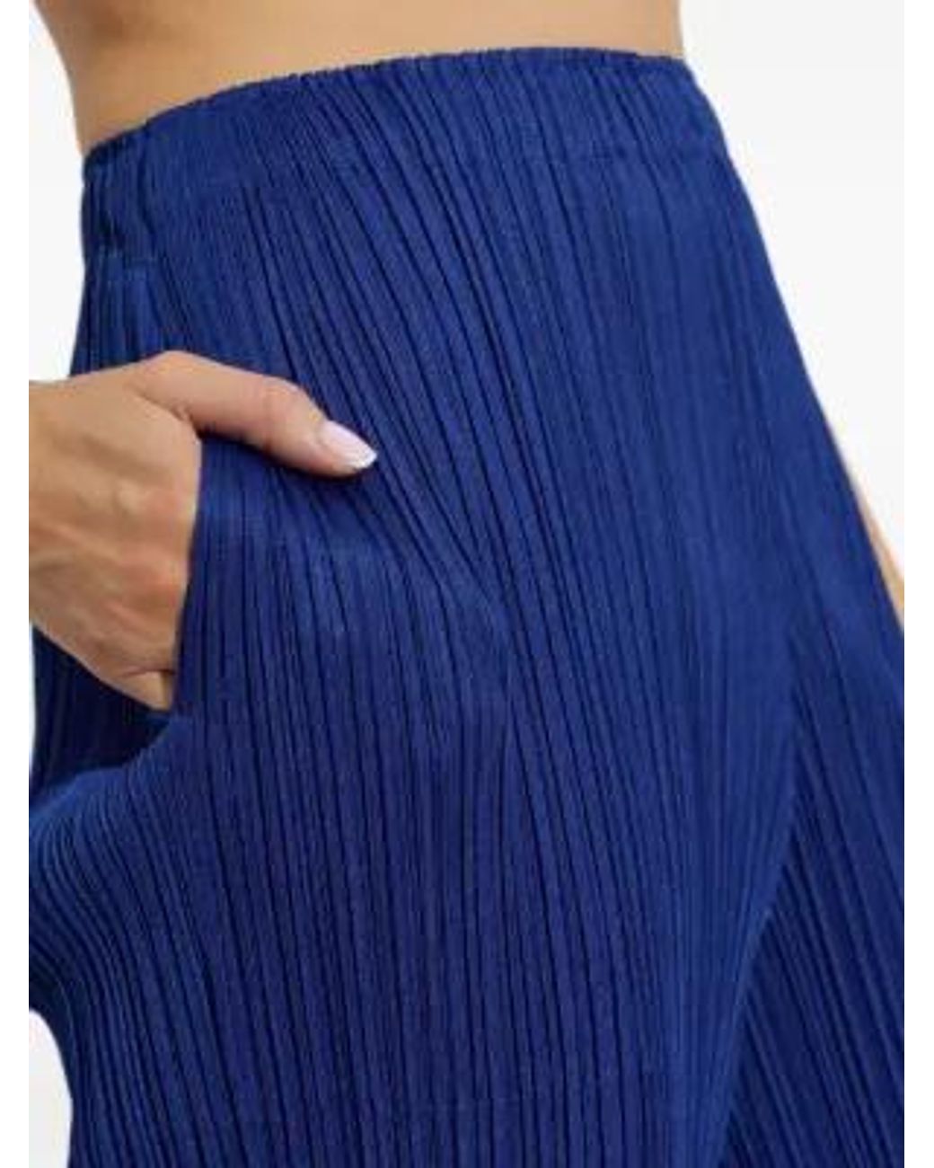 Pleats Please Issey Miyake Blue Pleated Trousers