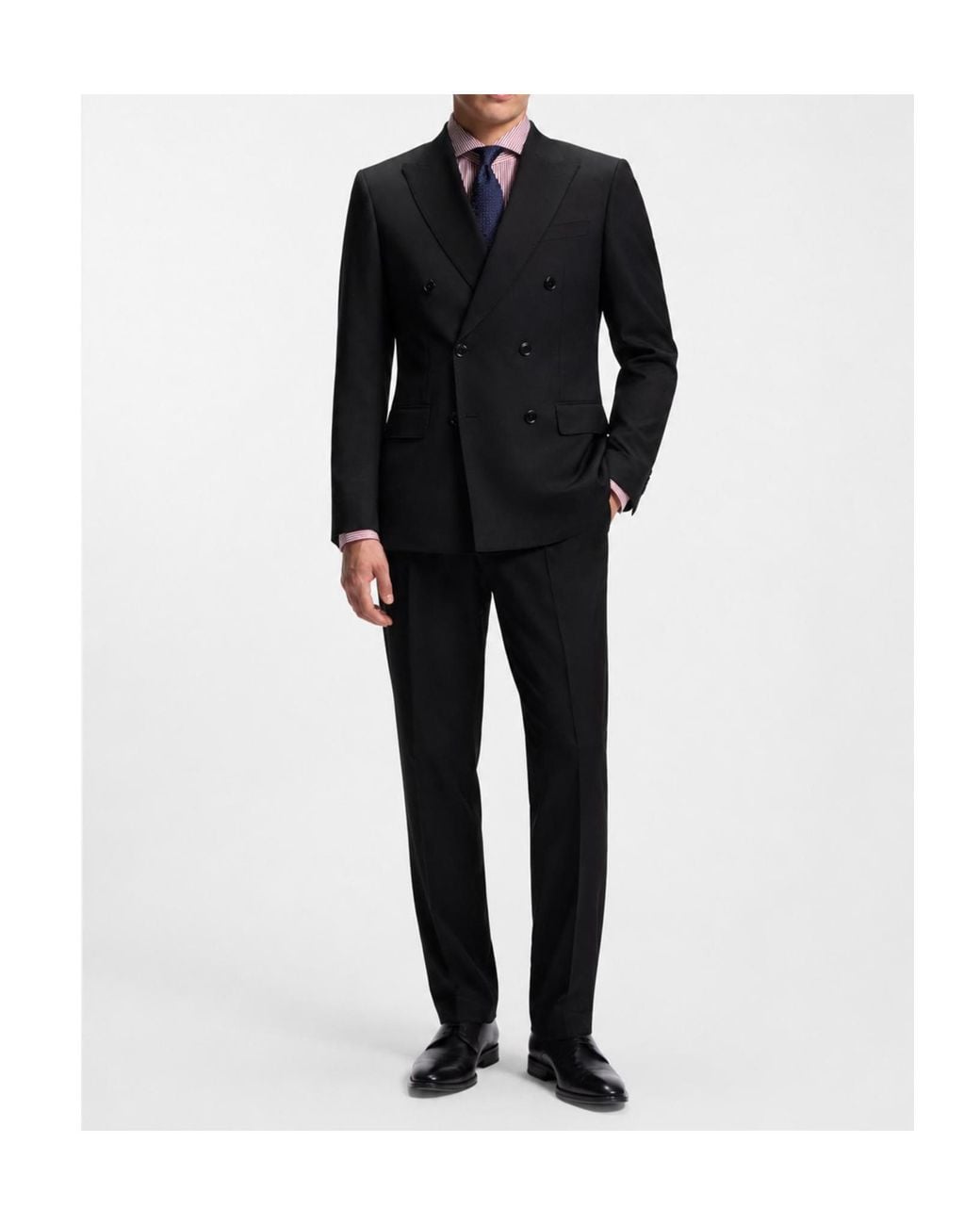 Boss Black Double-Breasted Notch-Lapel Blazer for men