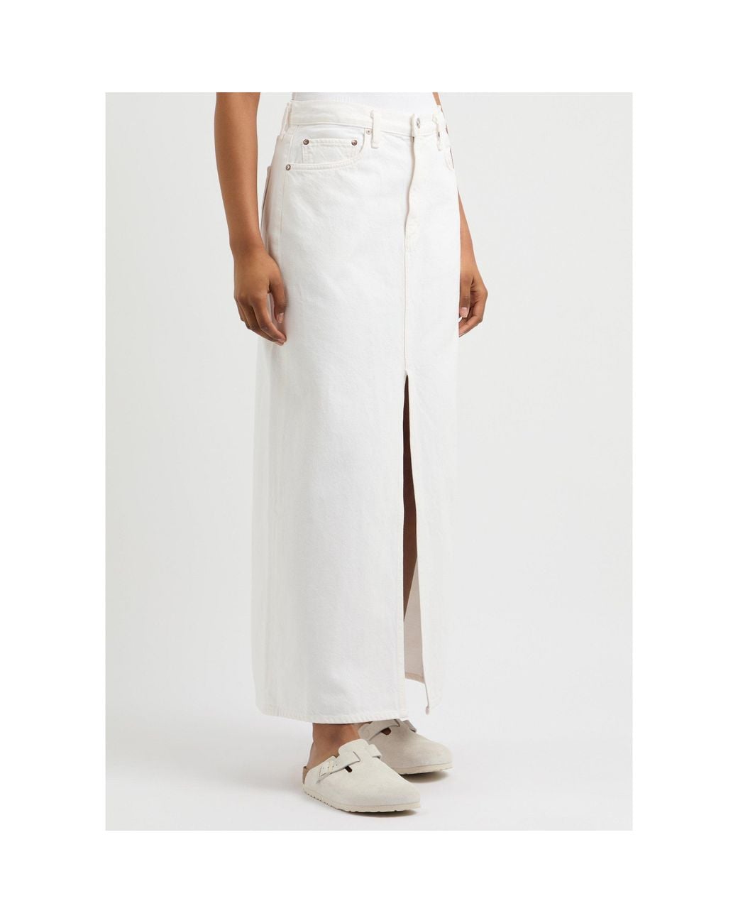Agolde White Denim Skirt