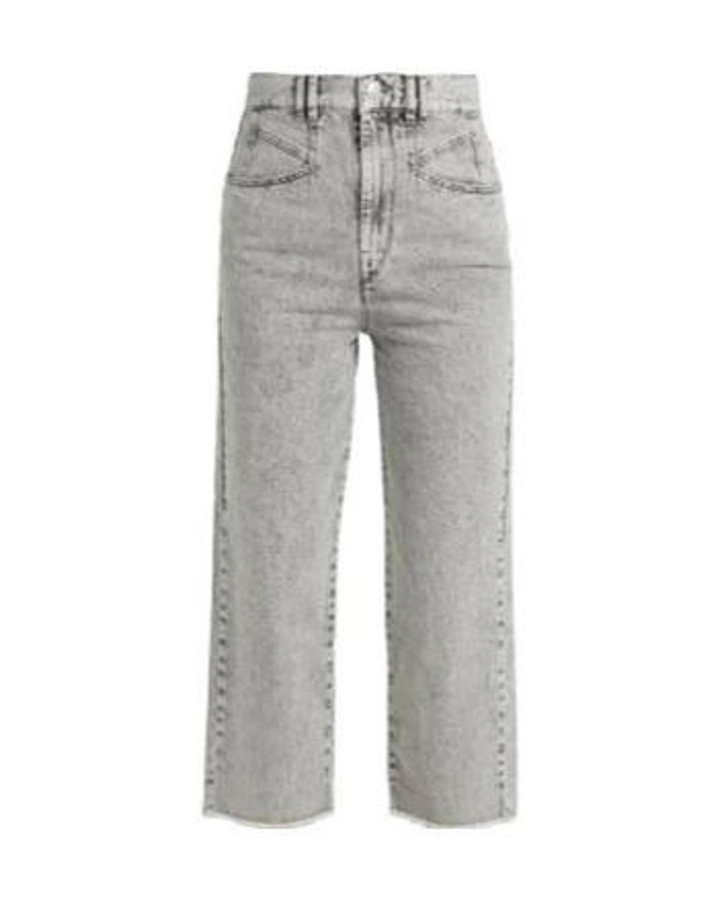 Isabel Marant Gray High-Waisted Straight-Leg Jeans