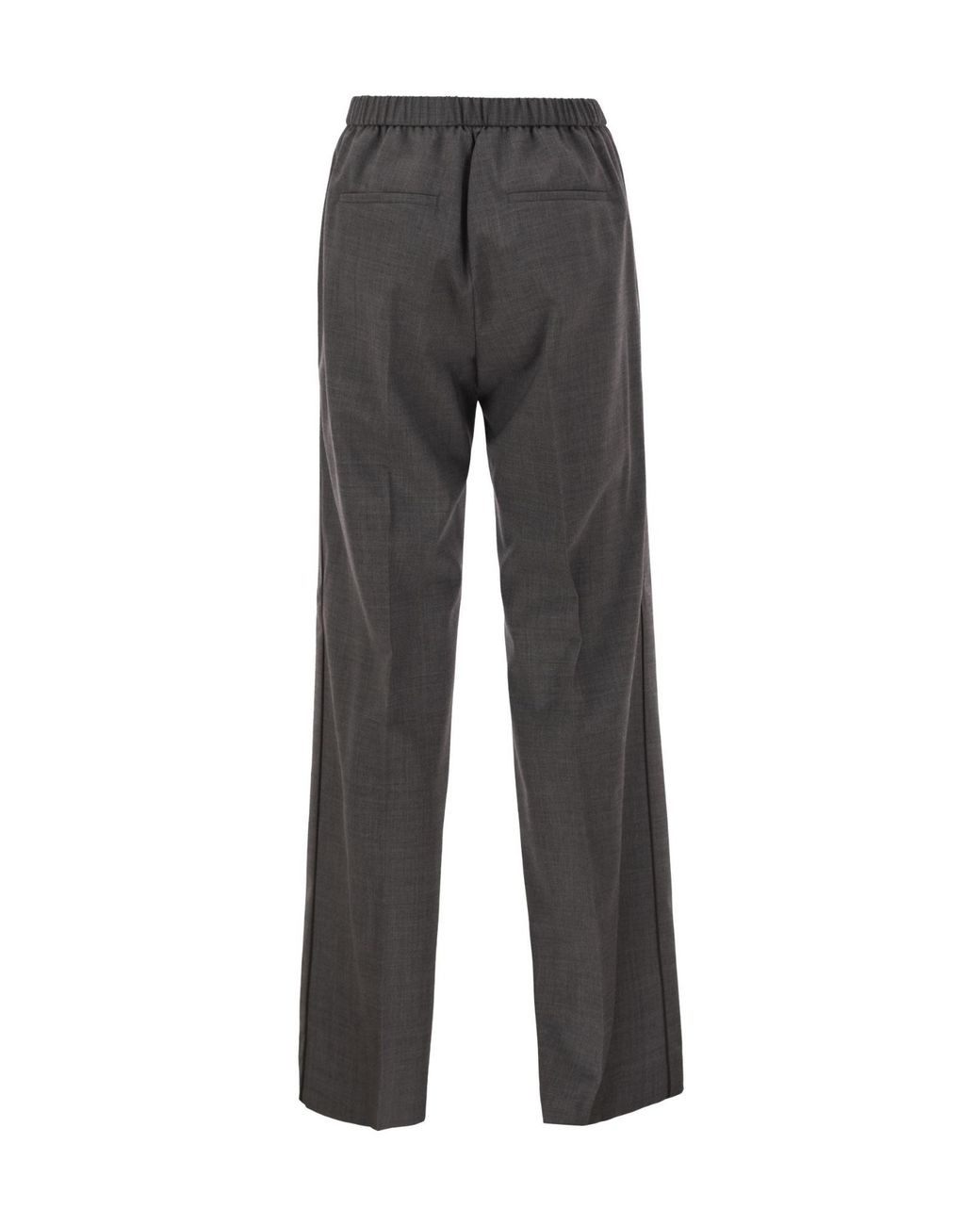 Peserico Gray Elastic Waist Casual Pants