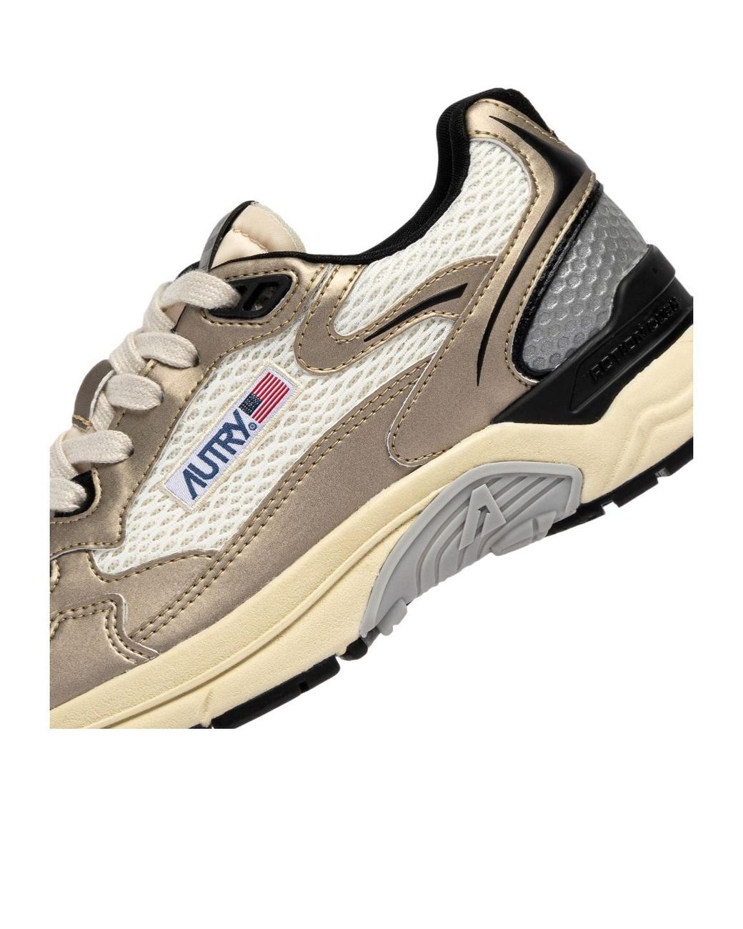 Autry White Logo Patch Lace-Up Sneakers