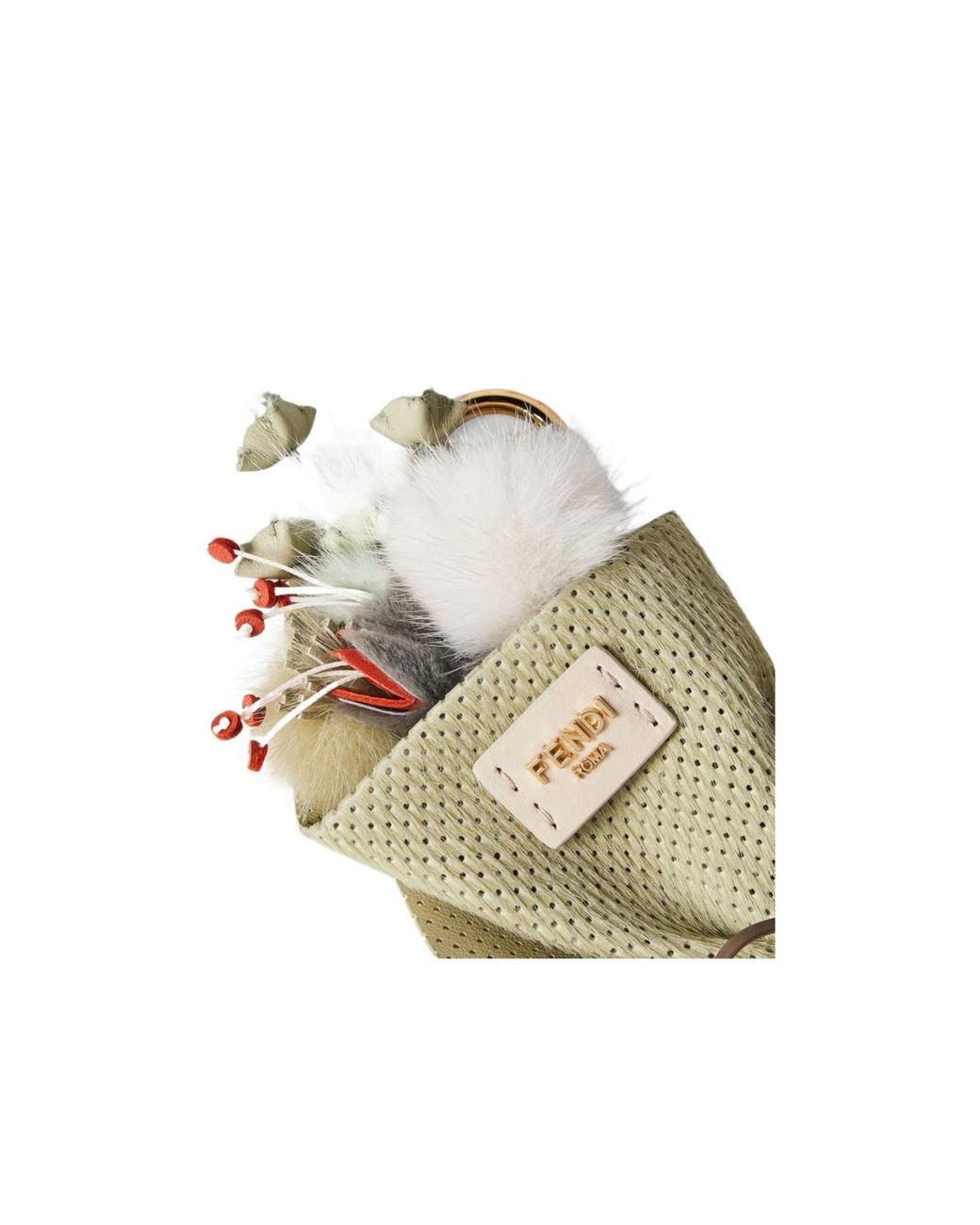 Fendi Metallic Leather And Mink Charm