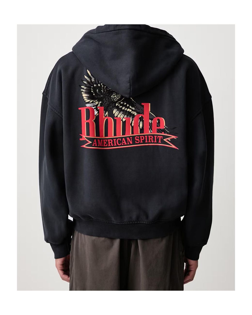 Rhude Blue Graphic-Print Zip-Up Hoodie for men