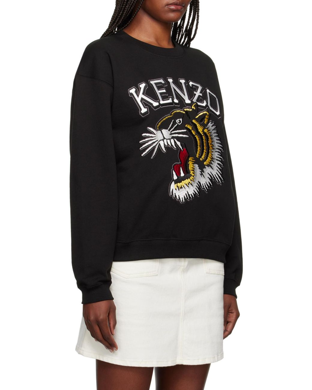 KENZO Black Varsity Jungle Embroidered Crewneck Sweatshirt