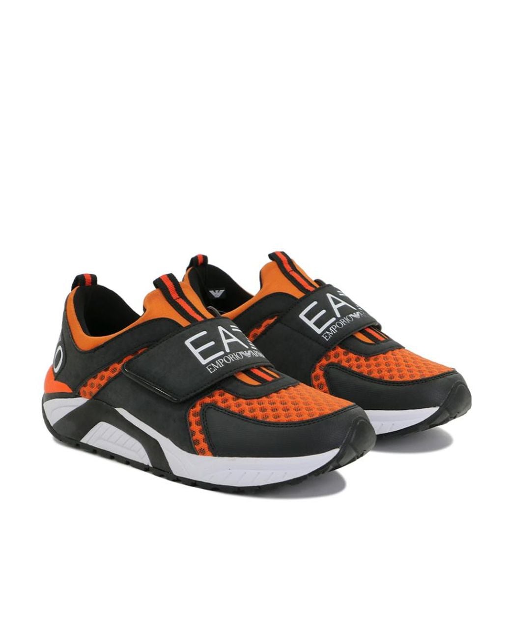 EA7 Black Logo Round-Headed Casual Sports Shoes for men