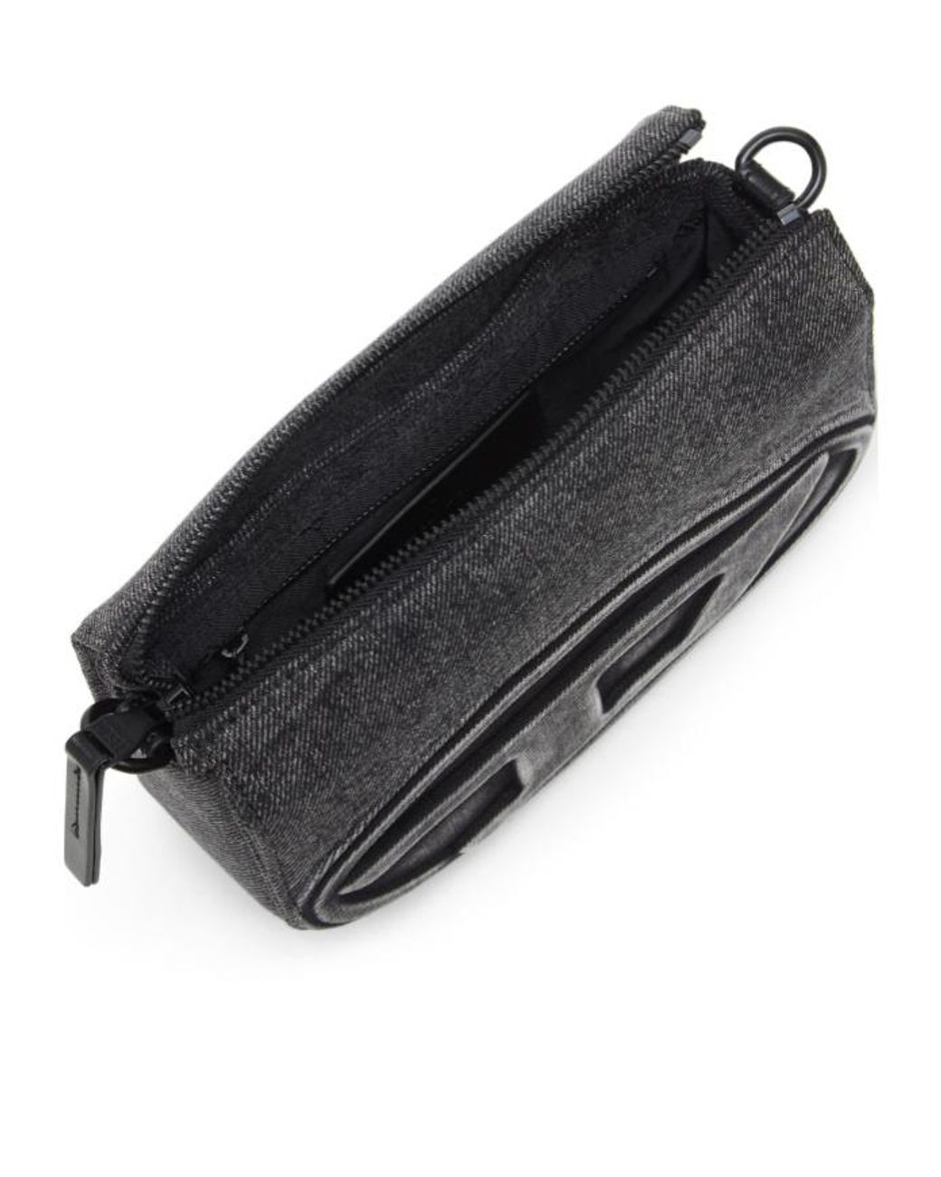 DIESEL Gray Oval Logo Messenger Bag for men
