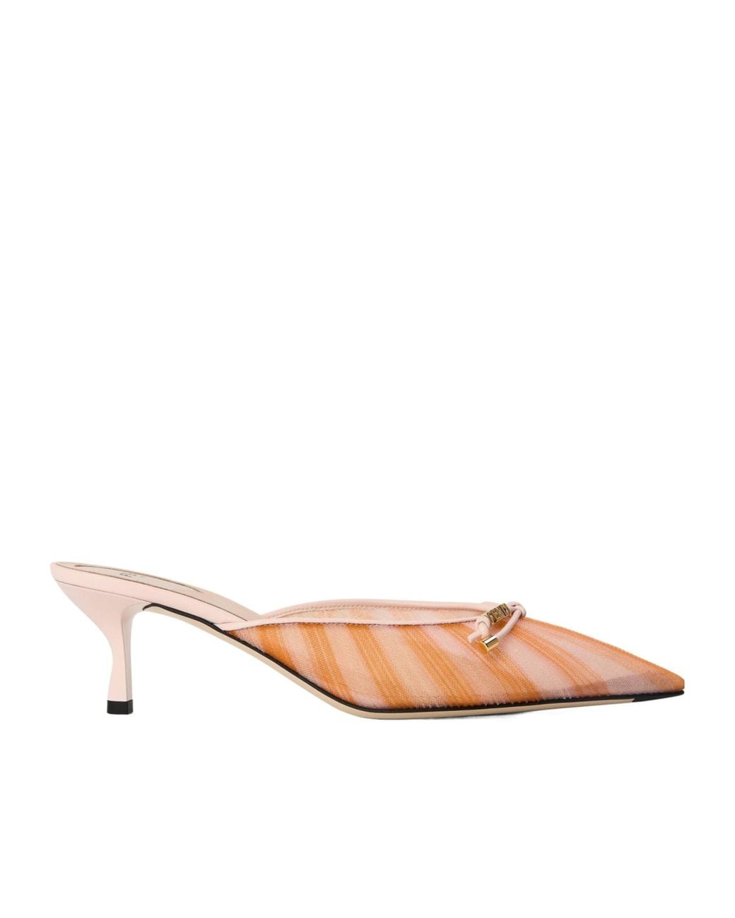 Fendi Pink Tulle Kitten Heeled Mules