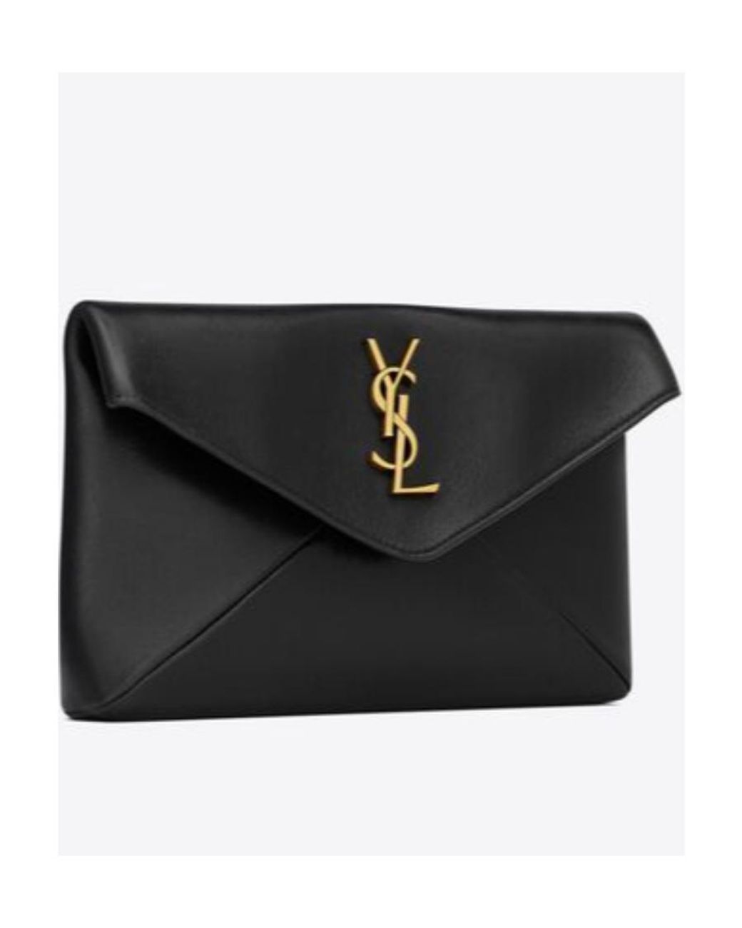 Saint Laurent Black Cassandre Small Envelope Pouch