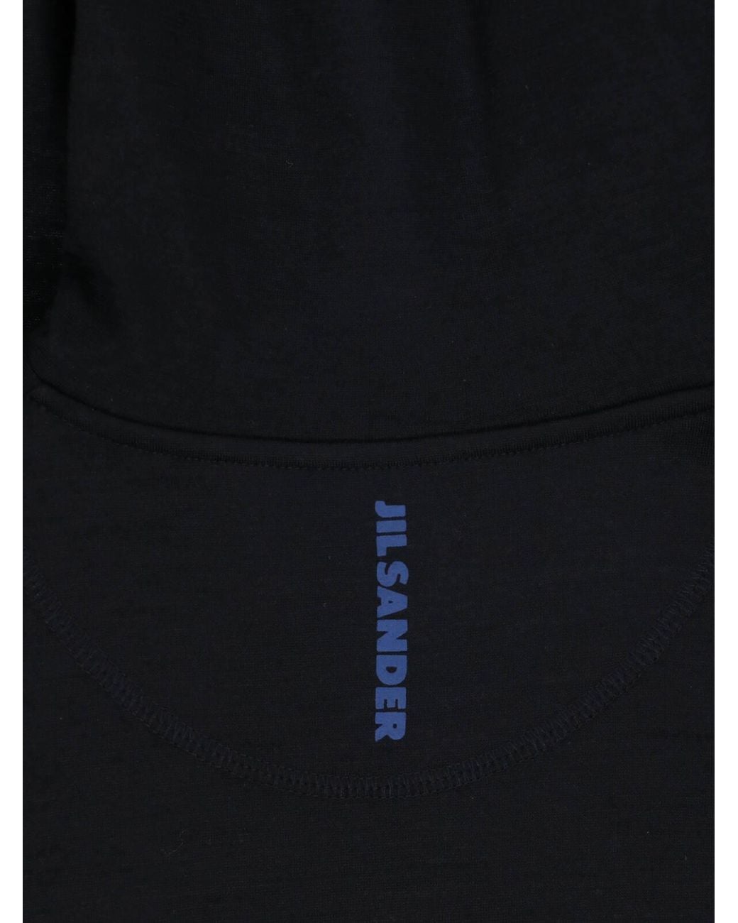 Jil Sander Black Zip Turtleneck Long-Sleeve Top