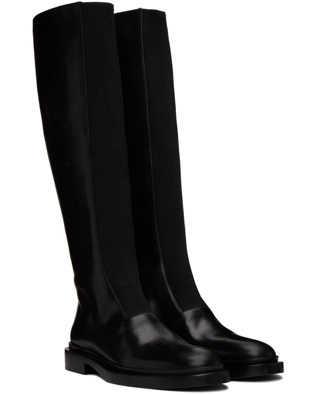 Jil Sander Black Round Toe Knee-High Boots