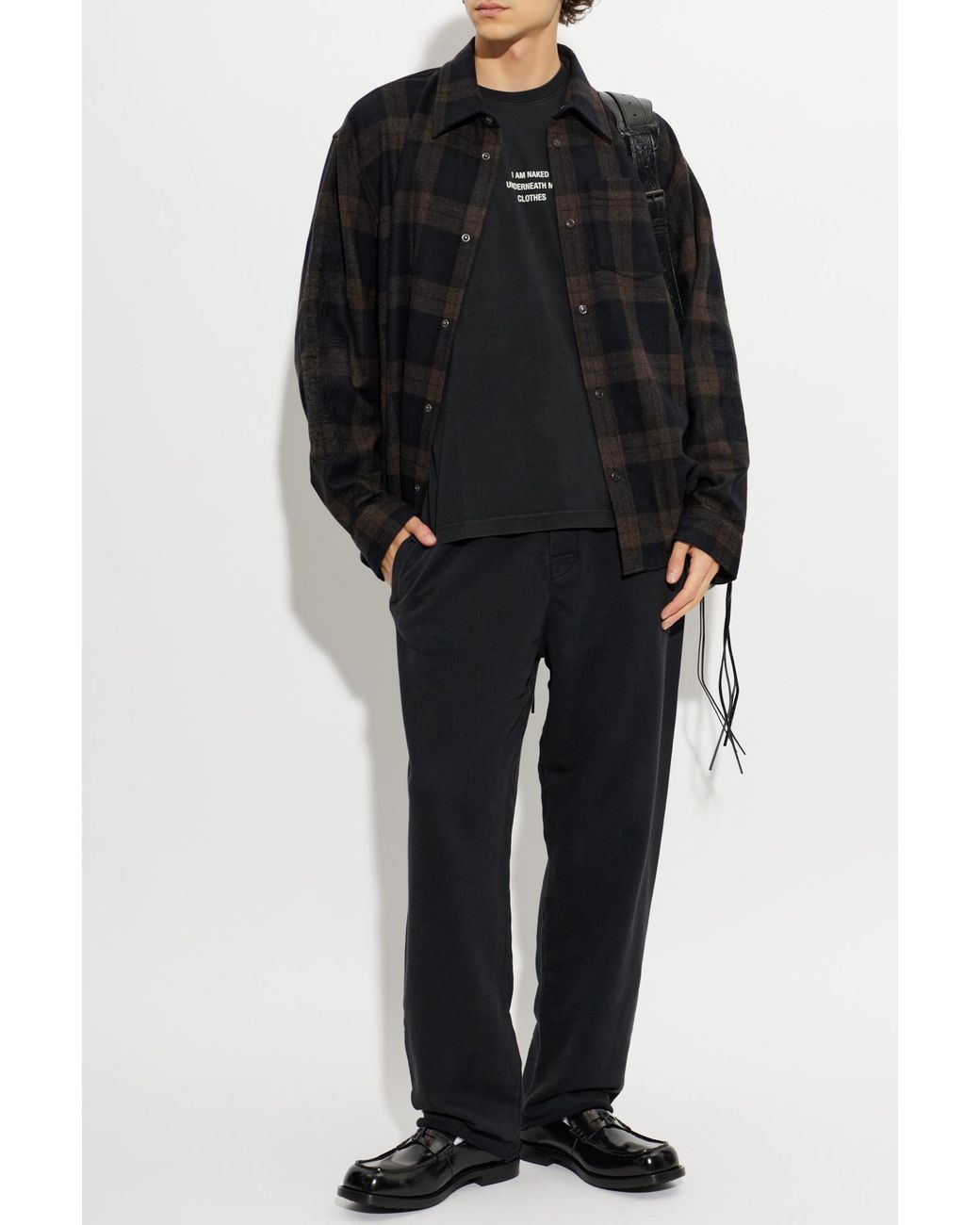 Vetements Black Checked Oversized Shirt for men