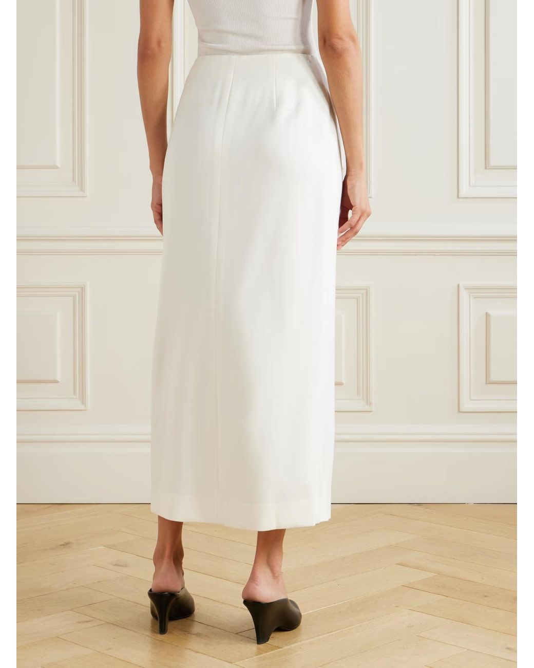 TOVE White Sindy Woven Midi Skirt