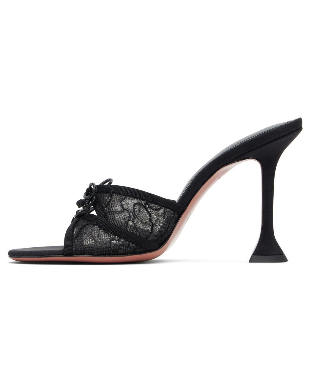 AMINA MUADDI Black Eleonora 95 Lace High-Heeled Sandals