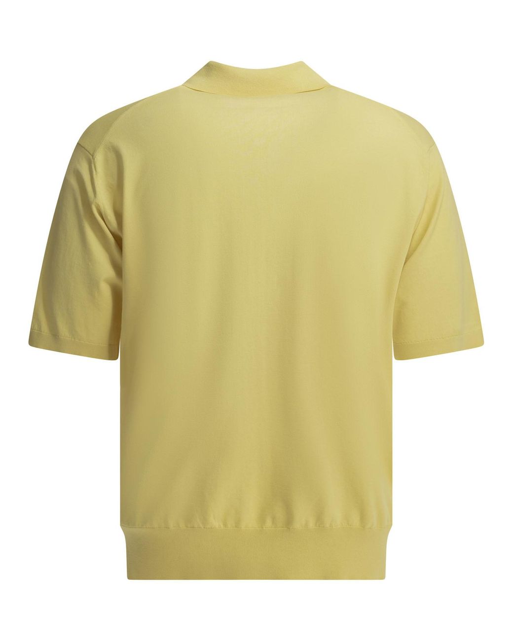 Auralee Yellow Short-Sleeve Polo Shirt for men