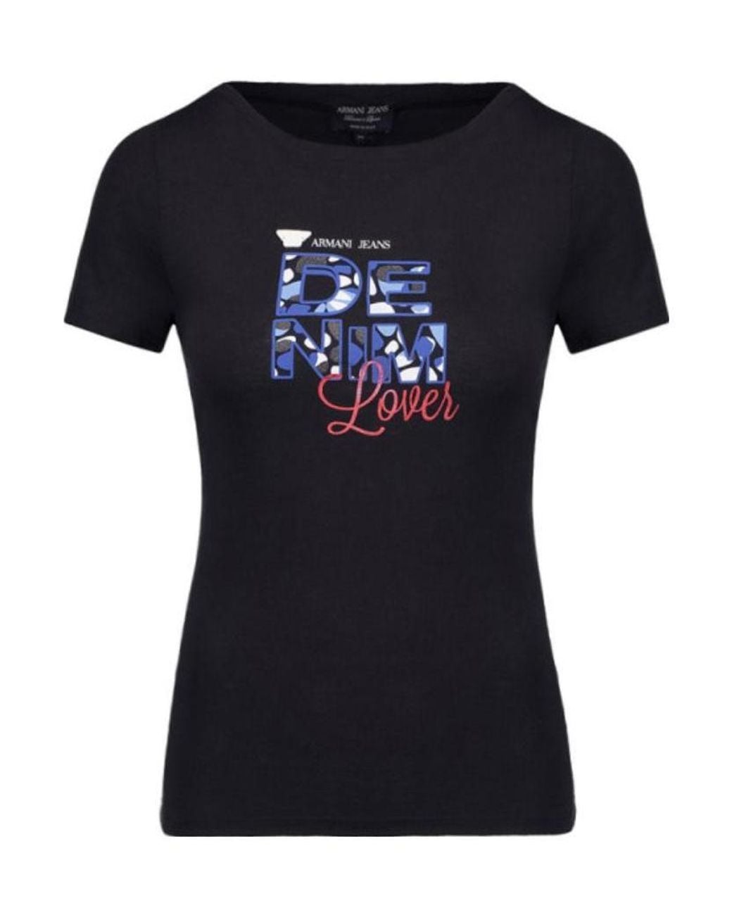 Armani Jeans Black Crew-Neck Logo T-Shirt