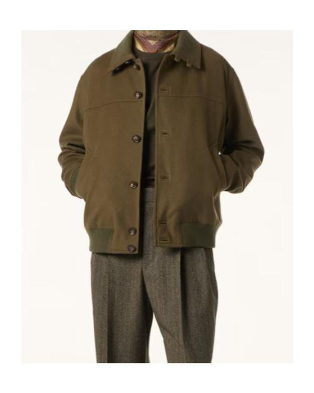 Loro Piana Green Maremma Bomber Jacket for men