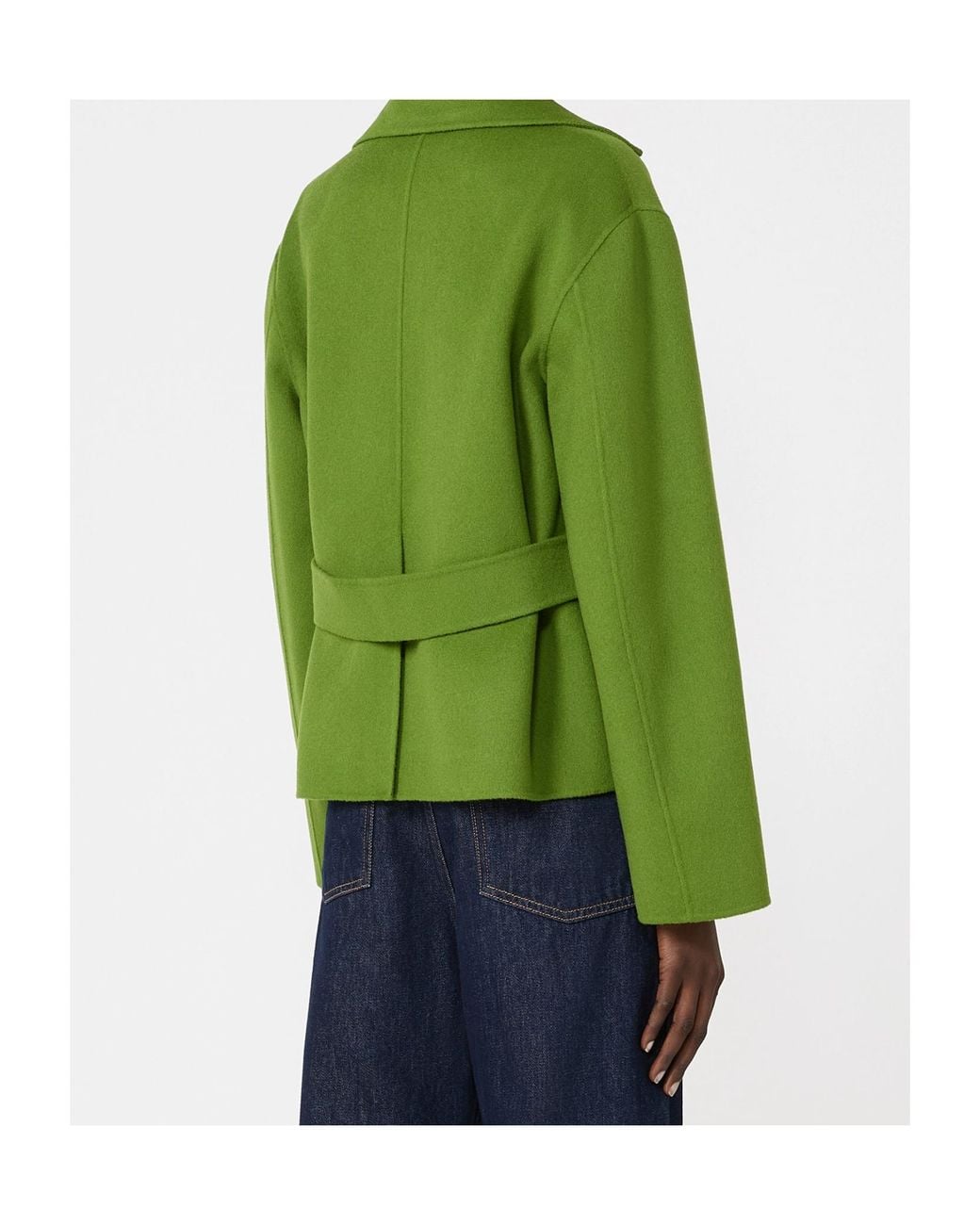 Weekend by Maxmara Green Double Wool Cropped Jacket