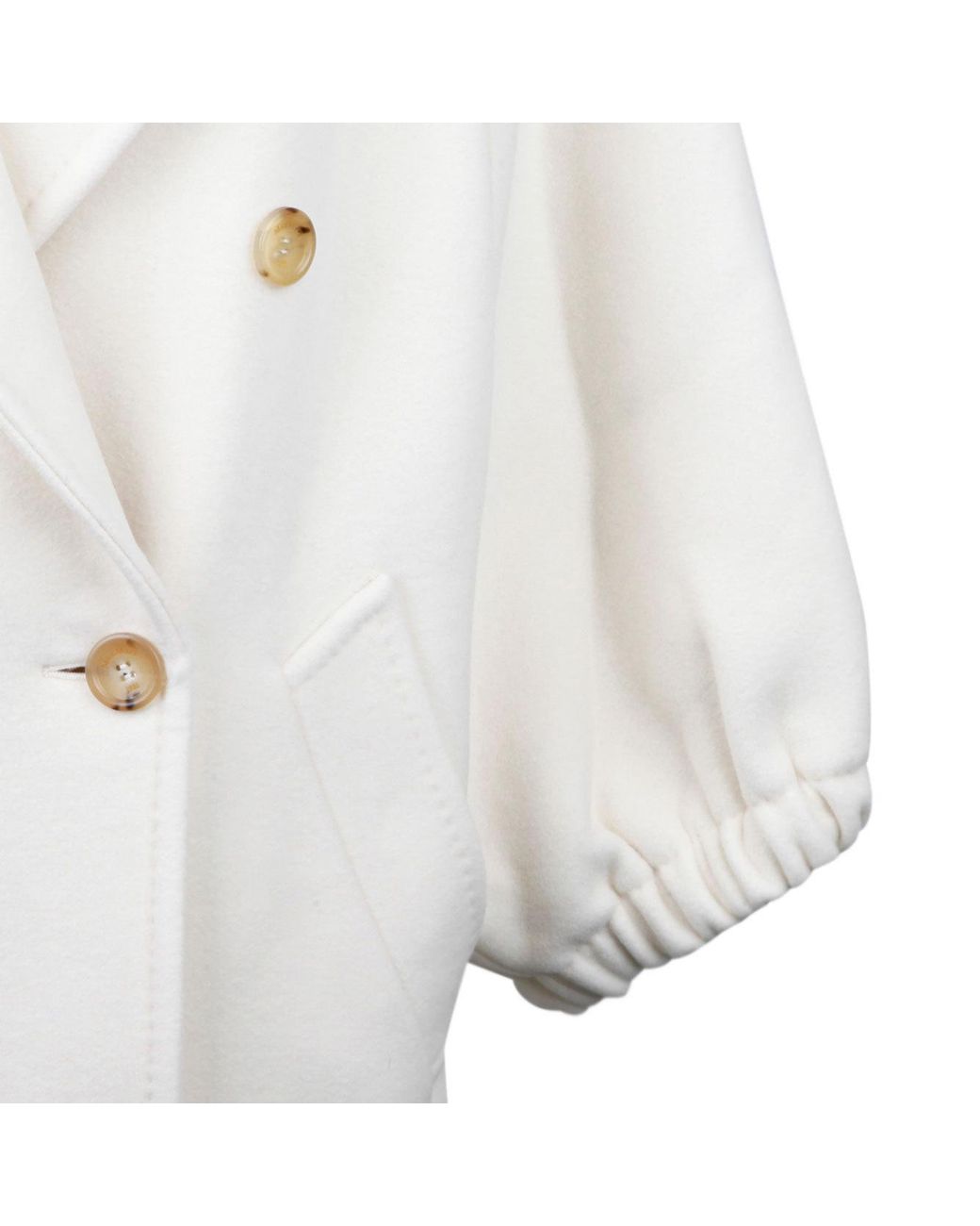 Max Mara White Zaffo Double-Breasted Coat