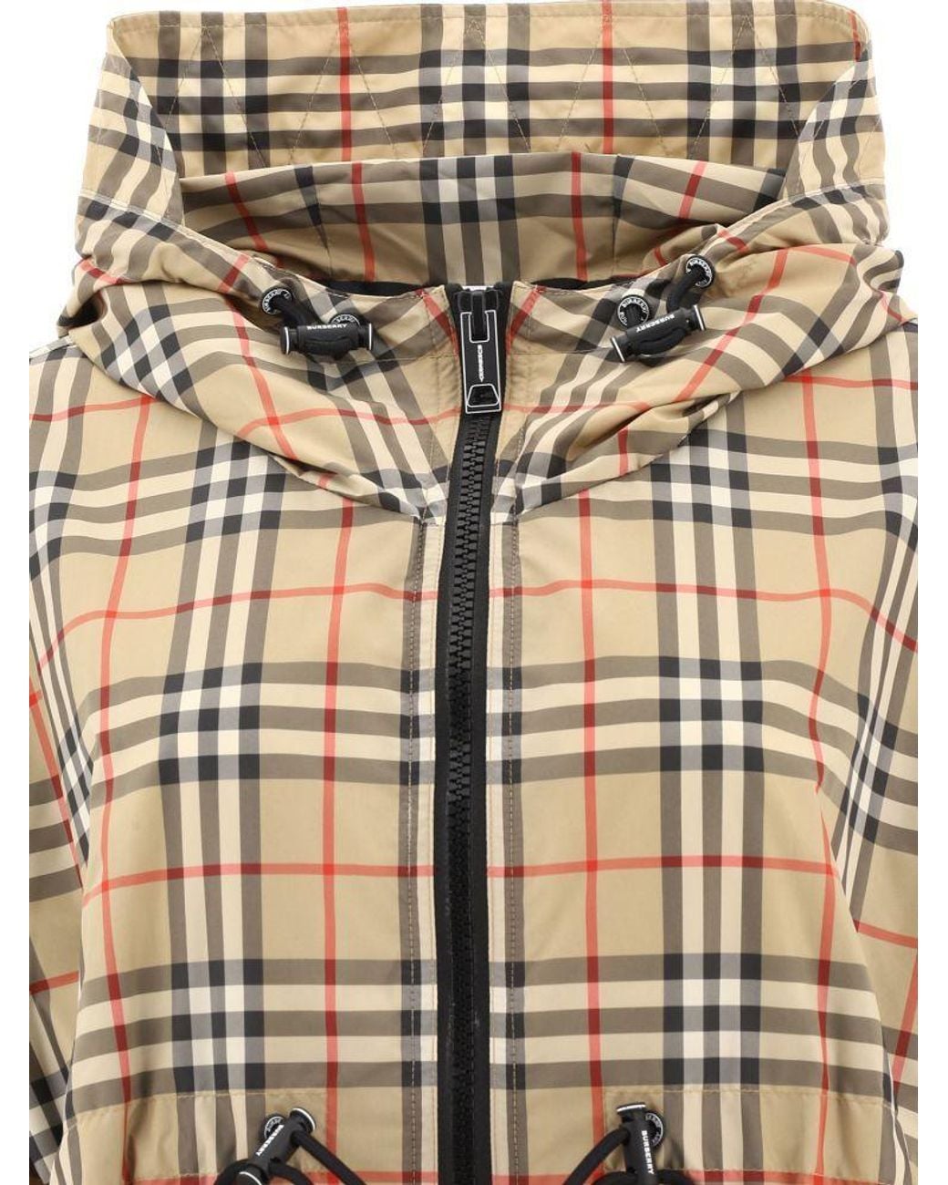Burberry Brown Checked Drawstring Jacket