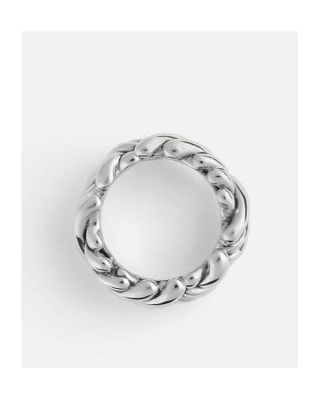 Bottega Veneta White Intreccio Ring for men
