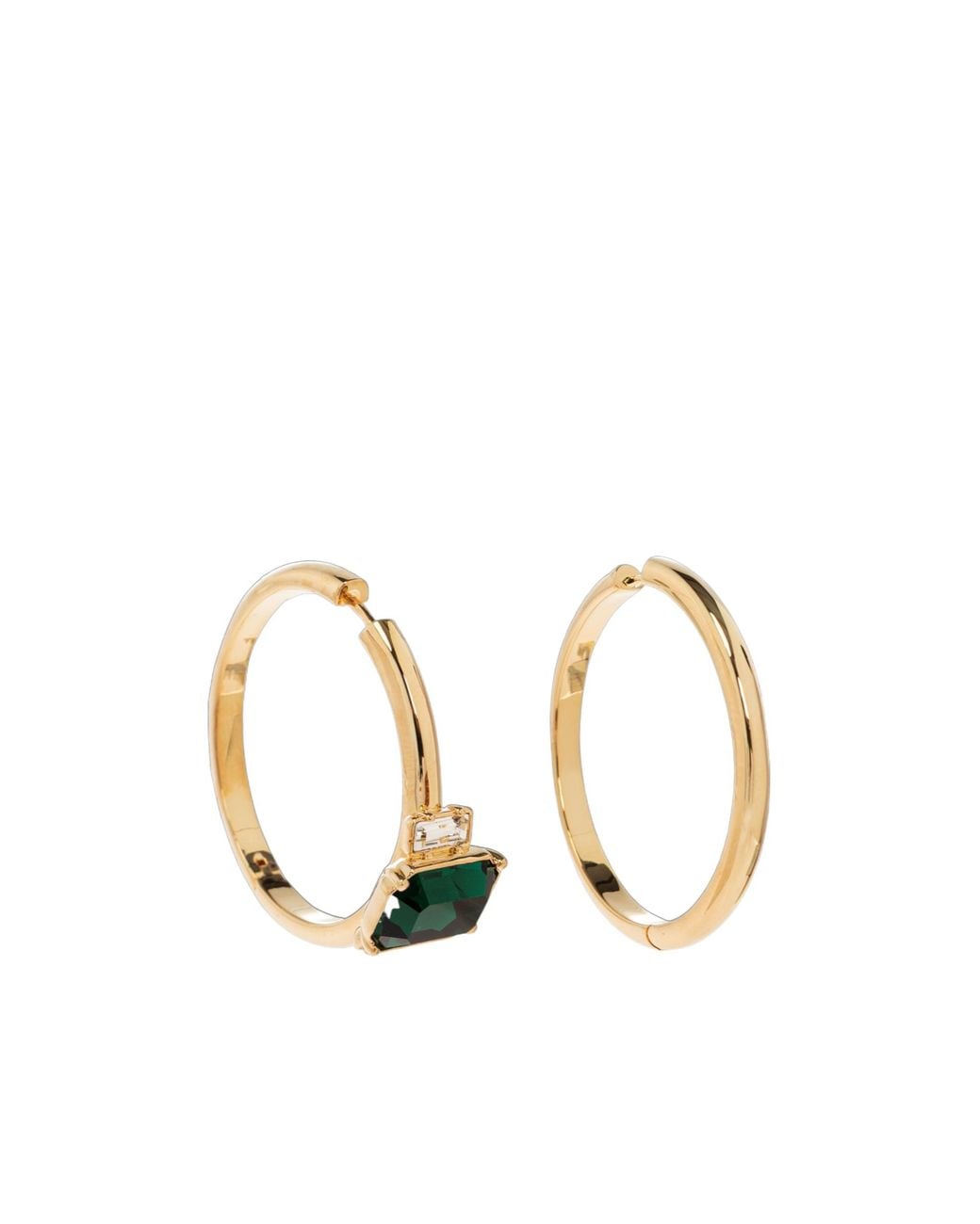 Moschino Metallic Embellished Hoop Earrings
