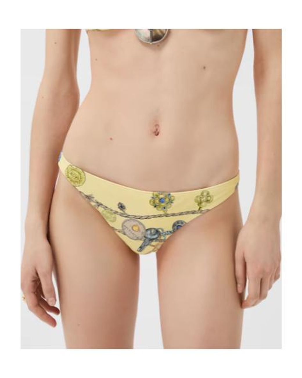 Versace Yellow Printed Bikini Bottoms