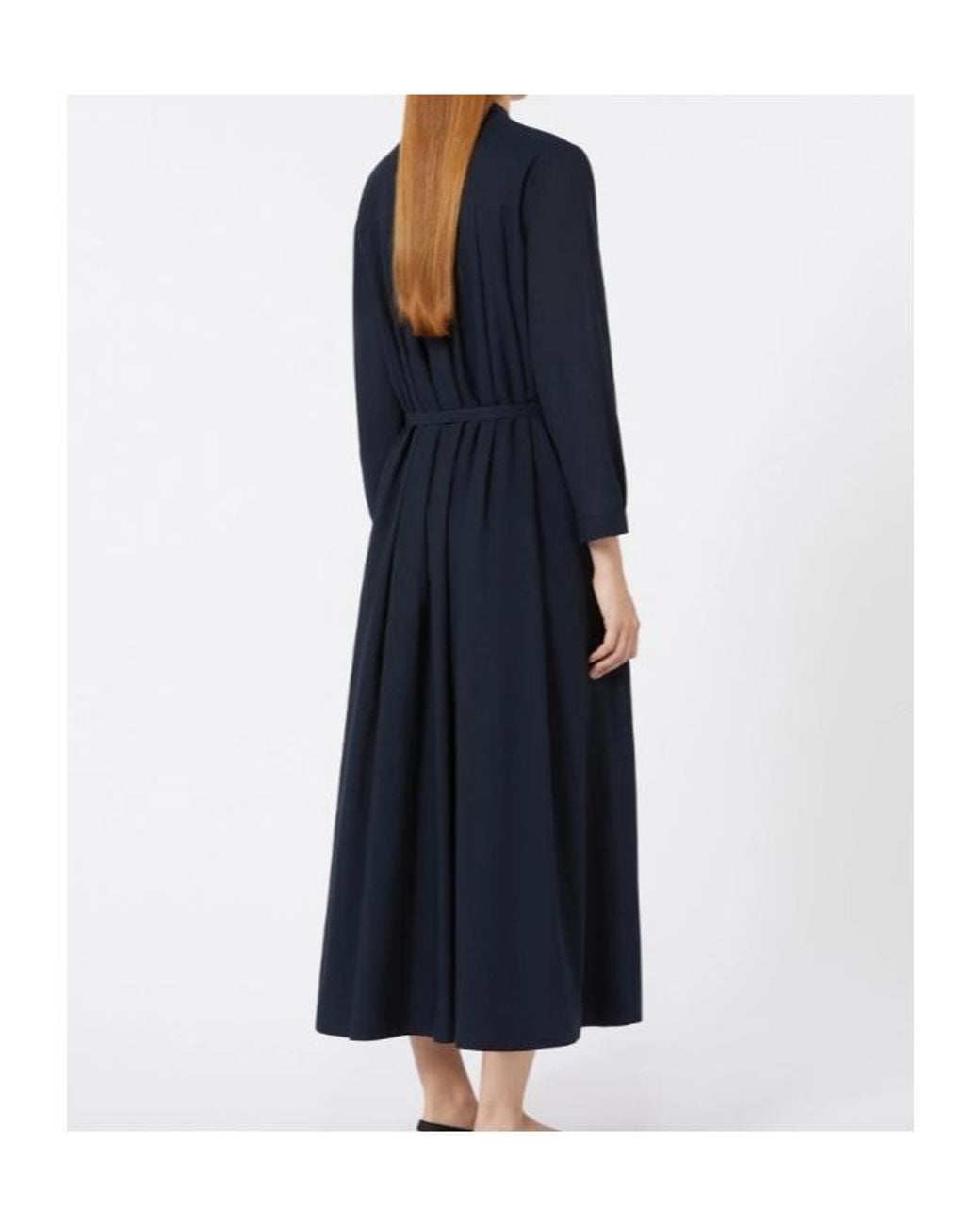 Max Mara Blue Long Cotton Voile Dress
