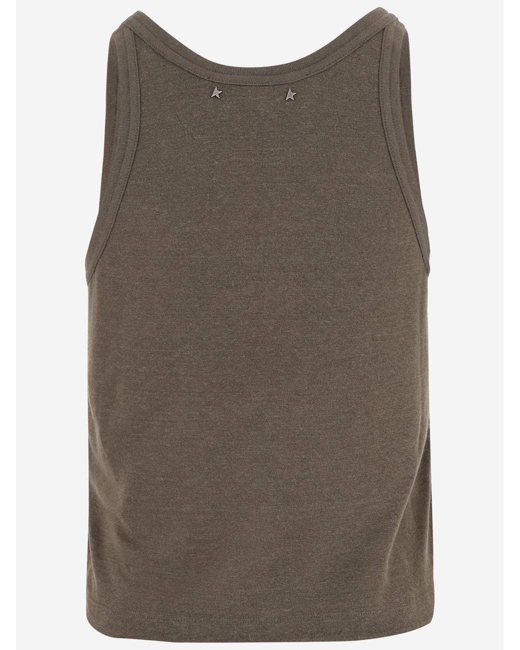 Golden Goose Deluxe Brand Brown Mara Text-Print Crewneck Tank Top