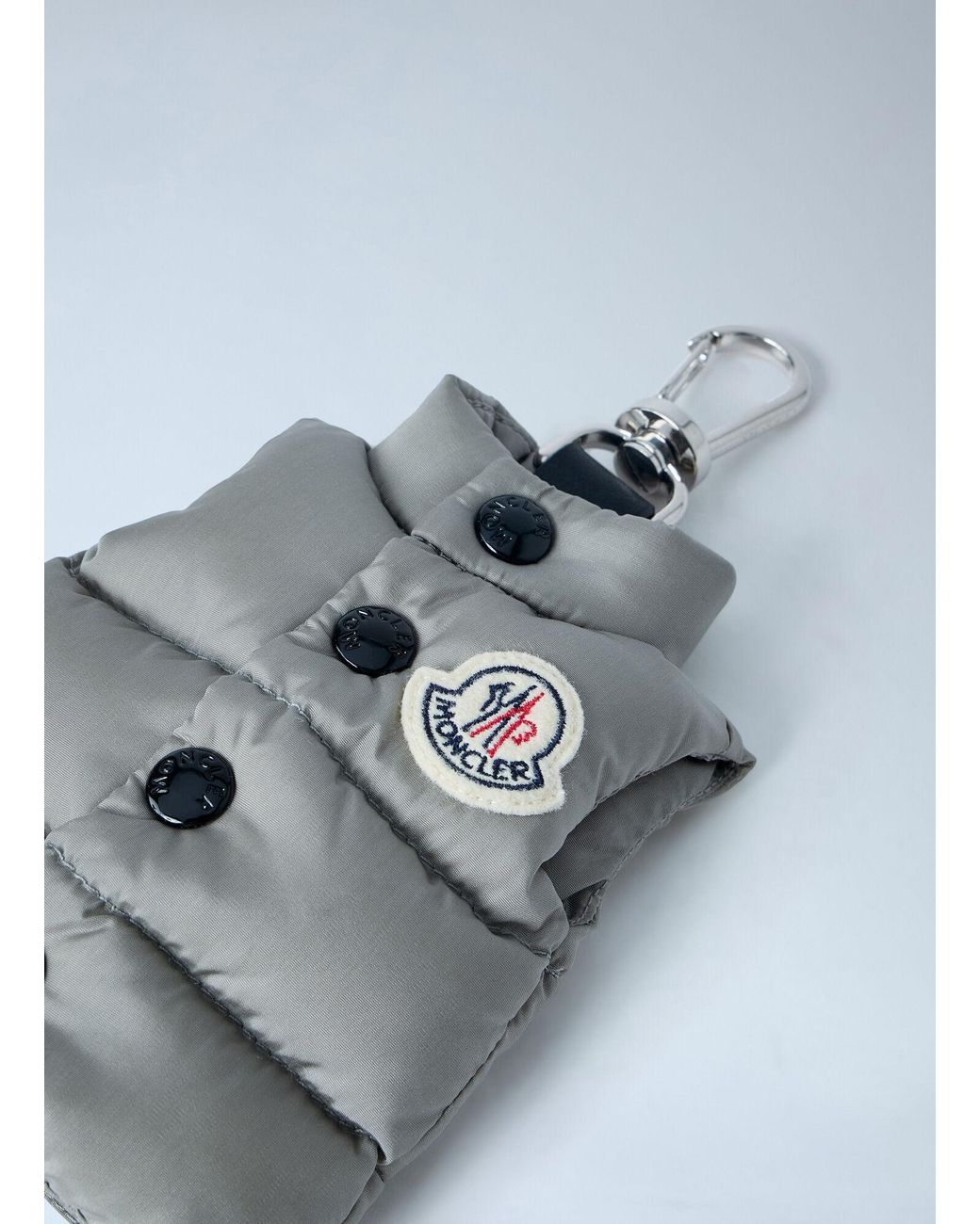Moncler Gray Gilet-Shaped Key Ring for men