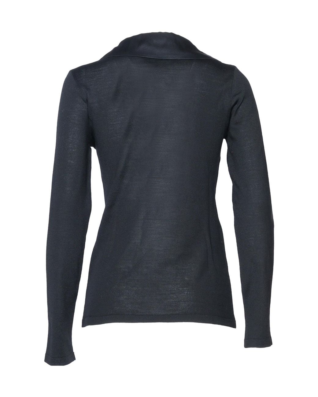 Alberta Ferretti Blue V-Neck Long-Sleeved Blouse