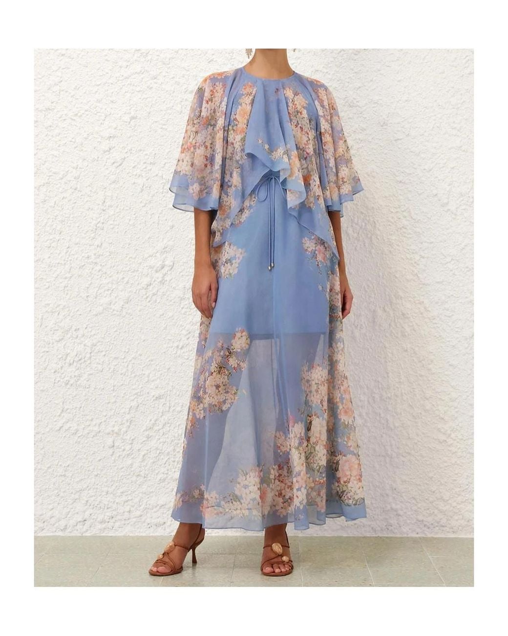 Zimmermann Purple Floral-Print Ruffled Dress