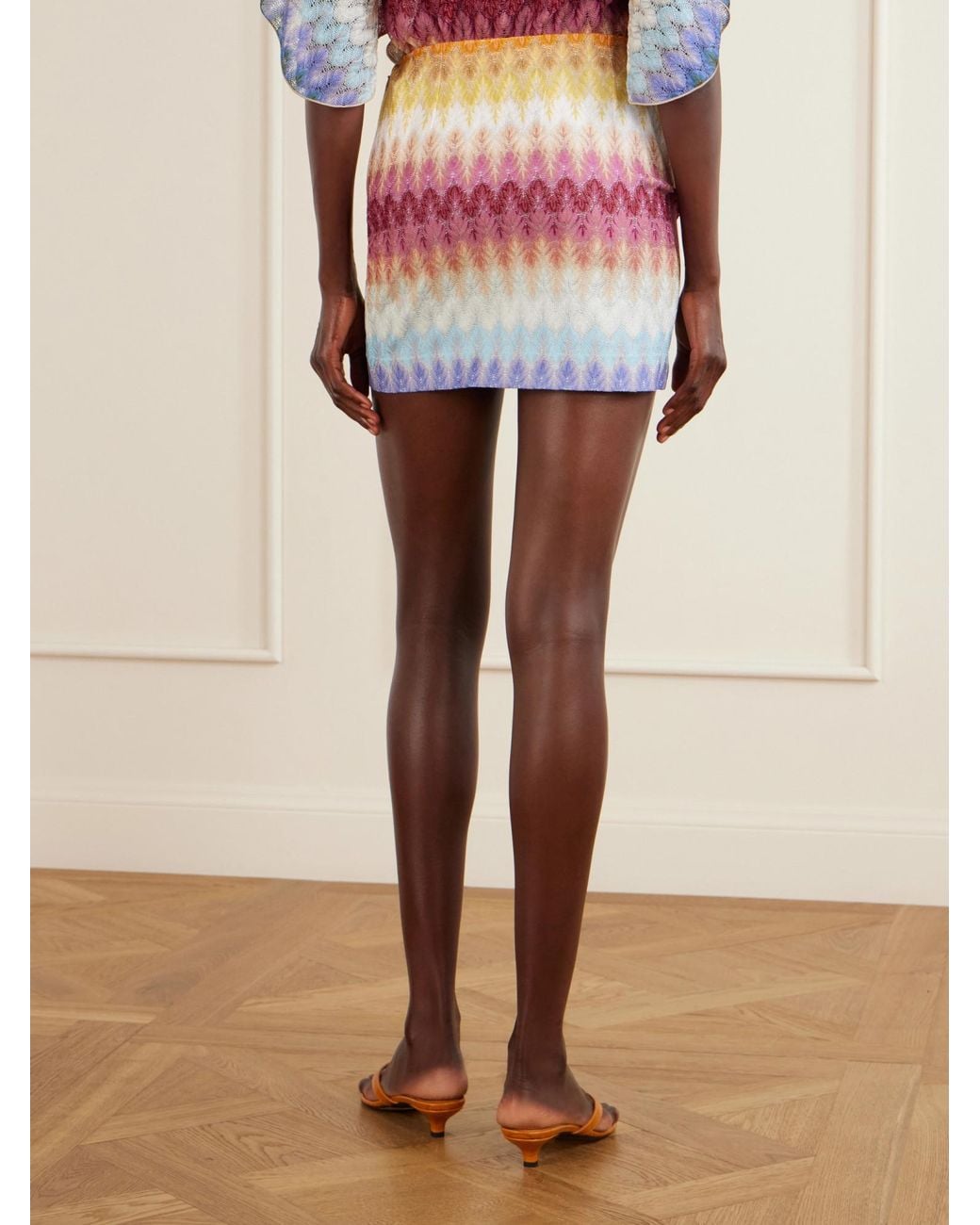 Missoni Pink Crochet-Knit Mini Skirt