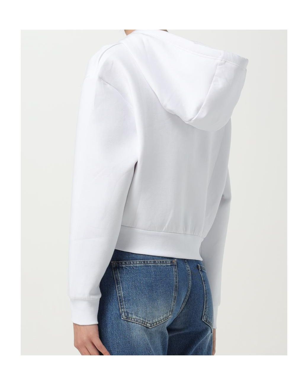 ARMANI EXCHANGE White Logo-Embroidered Zip-Up Sweatshirt