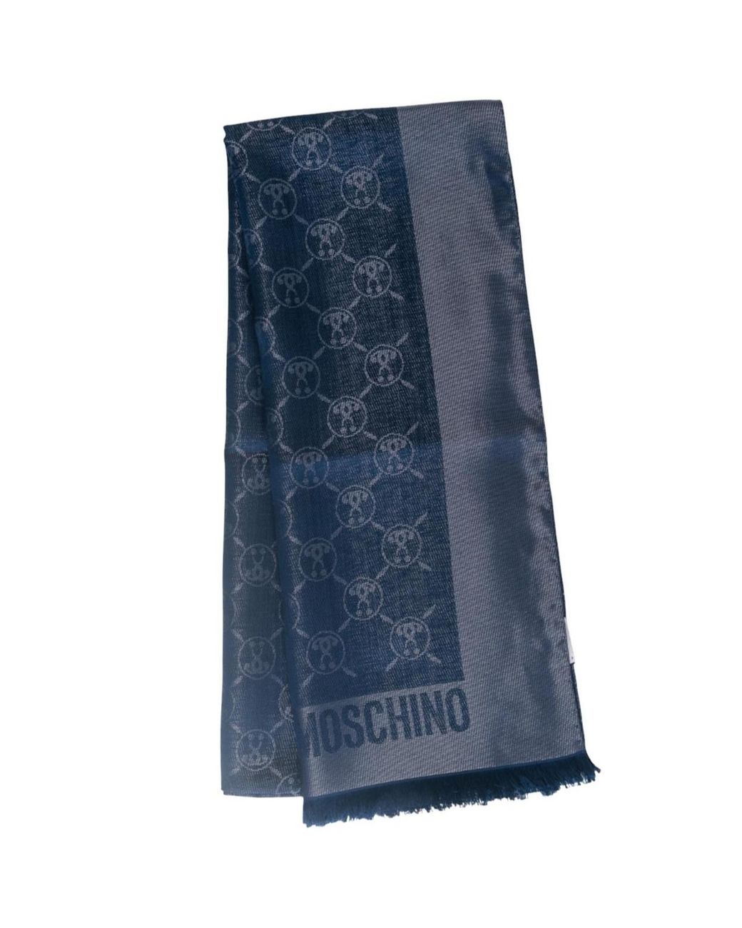 Moschino Blue Letter Pattern Scarf