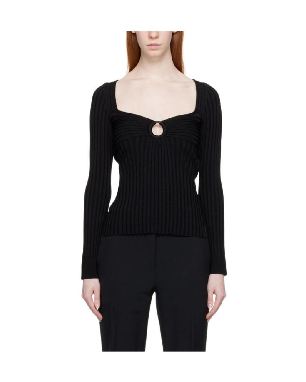 Stella McCartney Black Detailed Rib Knit Top